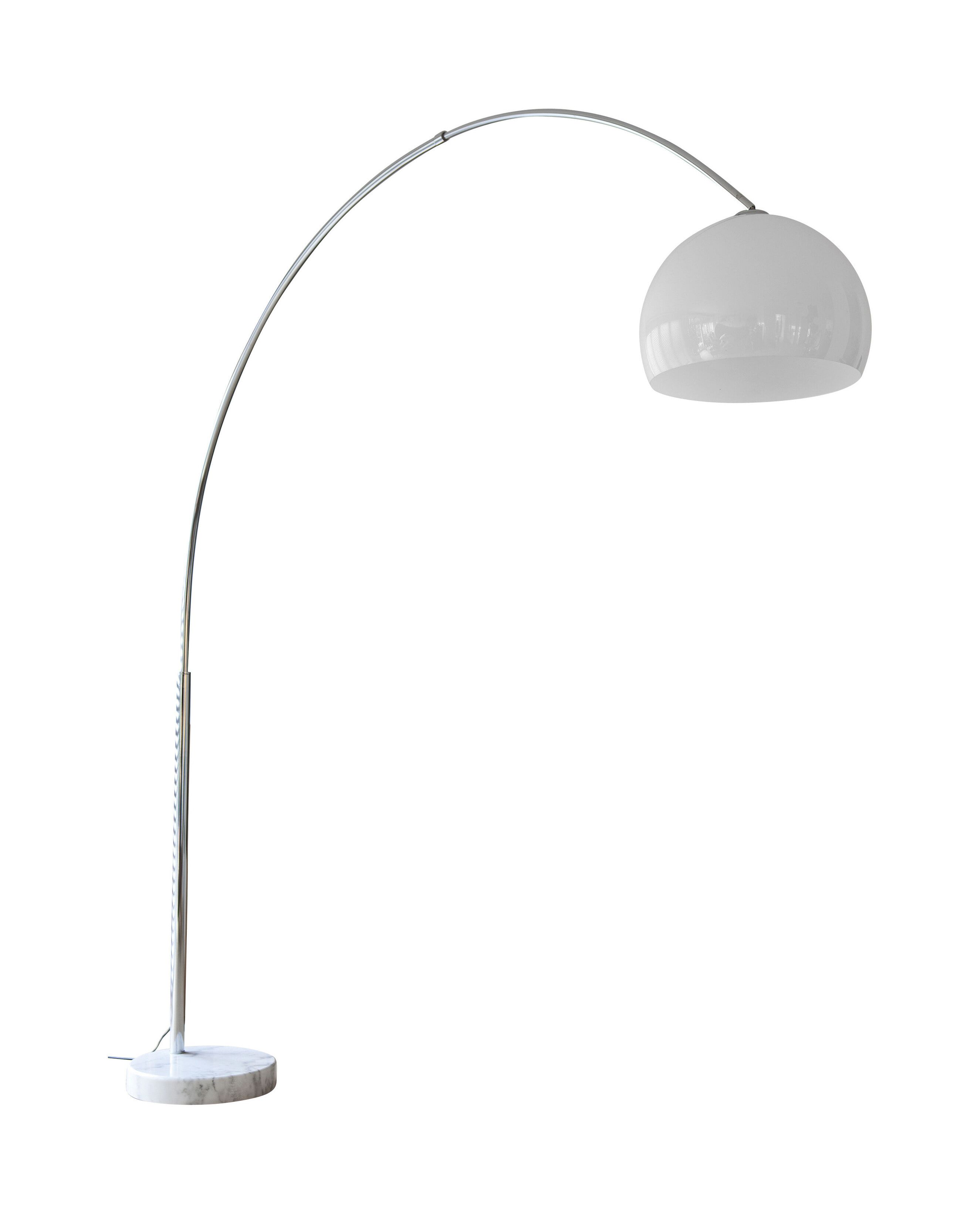 Artistiq Vloerlamp Deen 230 cm – Moderne Booglamp in Wit met Marmeren Voet