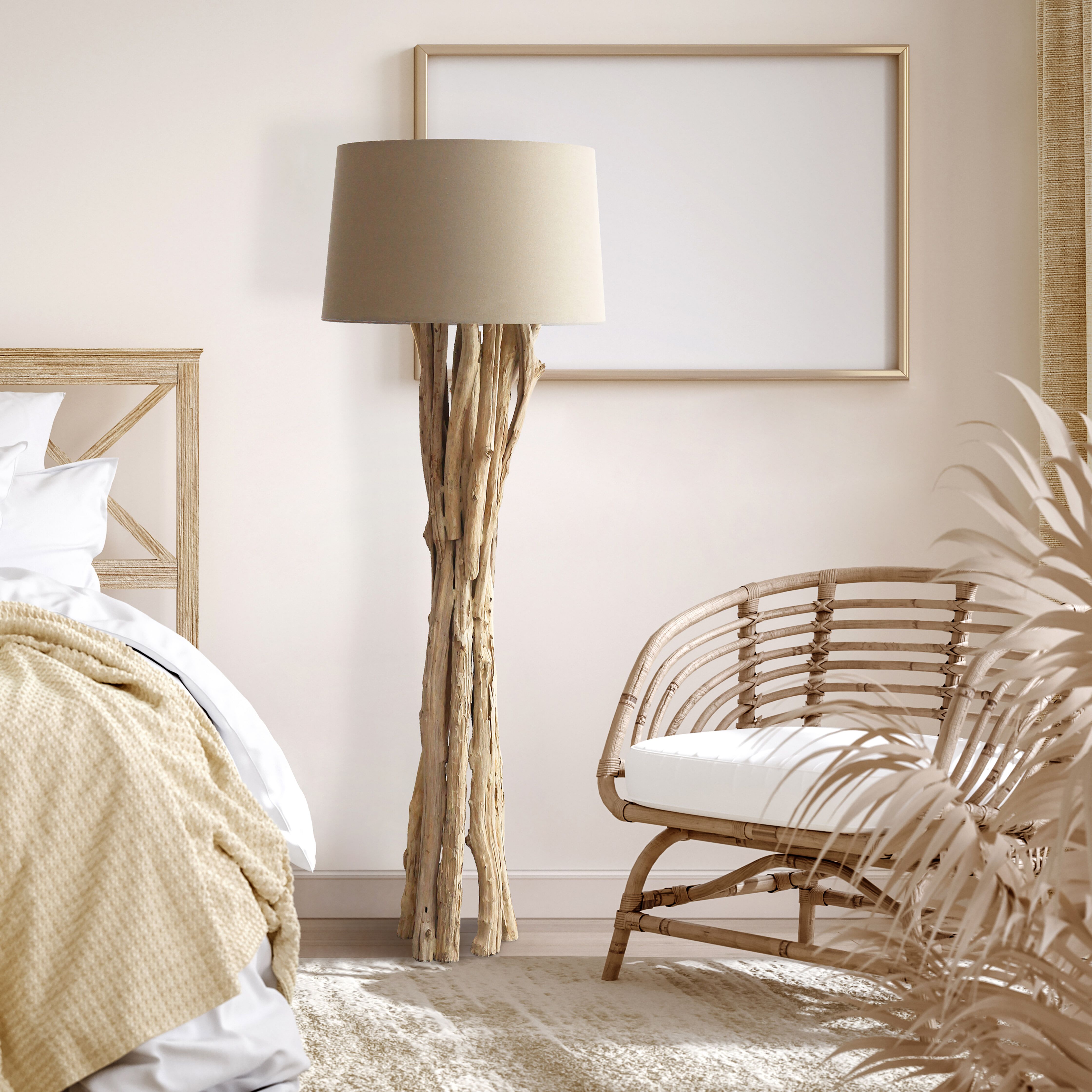 Artistiq Vloerlamp Karee Drijfhout – Natuurlijke charme in modern design