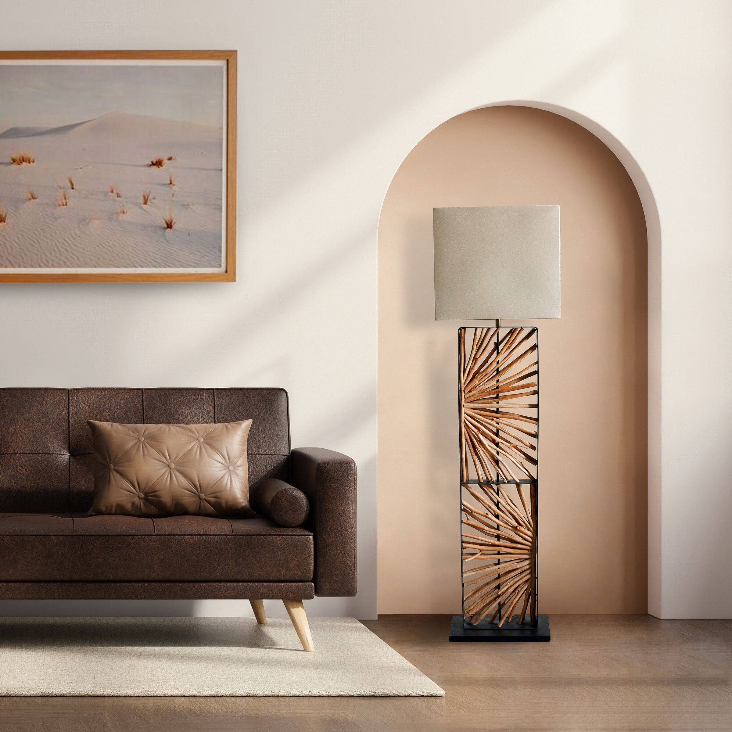Artistiq Vloerlamp Markeda – Natuurlijke Elegantie in 165 cm Hoog