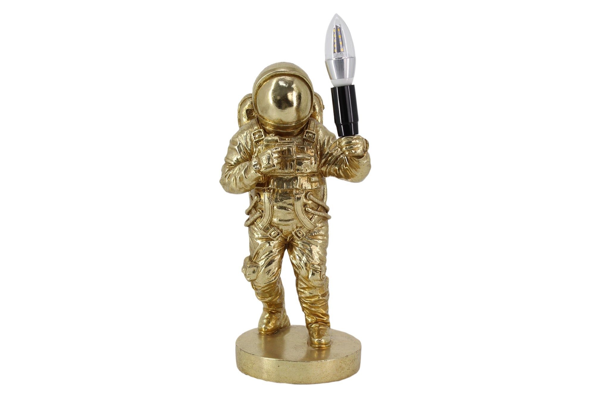 ASTRONAUT Tafellamp – Handgemaakte Gouden Sculptuur (37 cm)