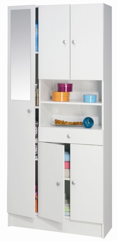 Badkamerkast Belly 3 wit met spiegeldeur – stijlvolle functionaliteit voor elke badkamer