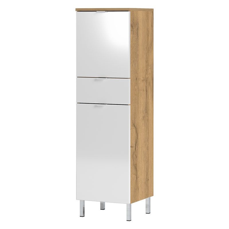 Badkamerkast Bruno – 120 cm hoog in grandson eiken met wit