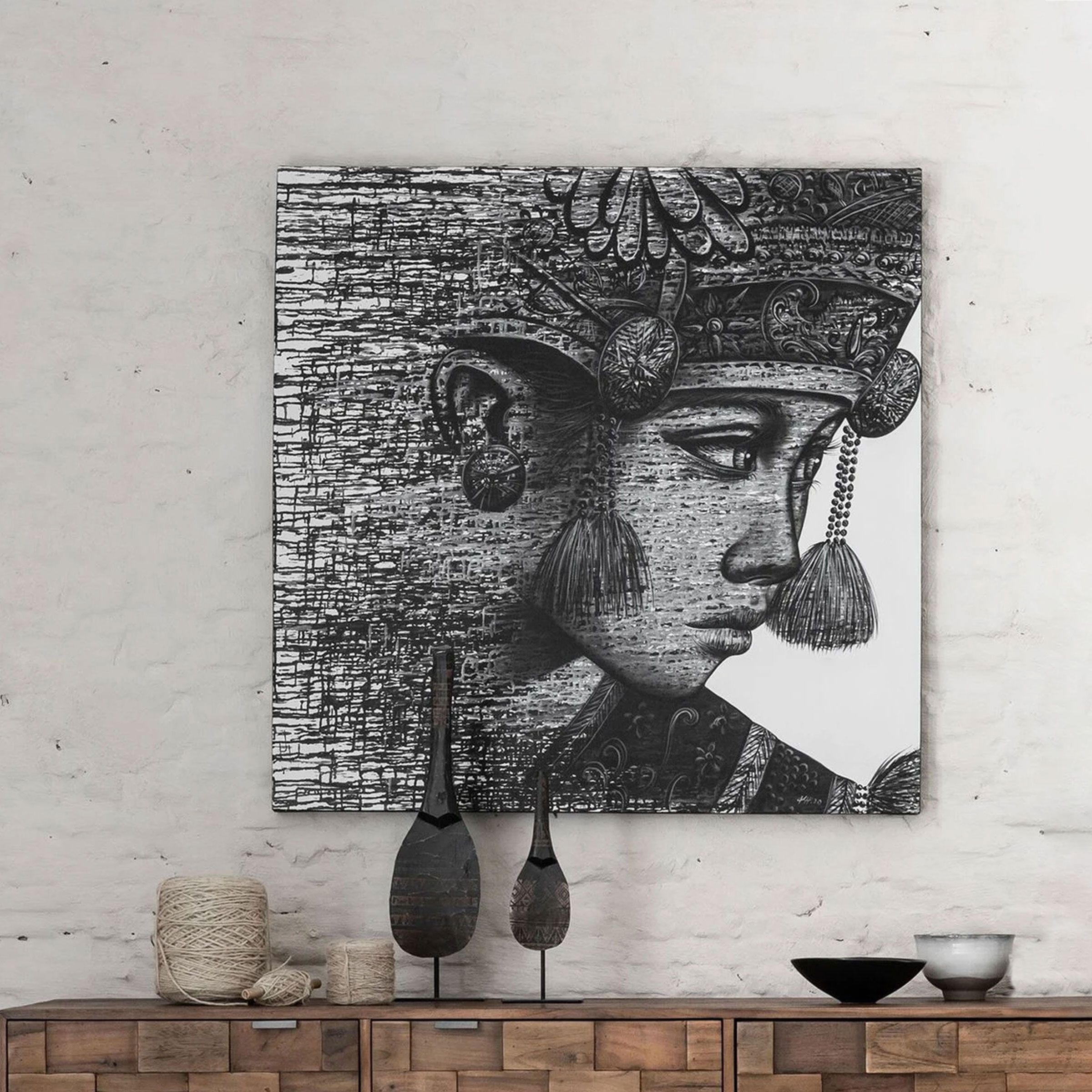 Balinese Girl Wandpaneel Komang – Kunstzinnige Canvas 100 cm – MUST Living