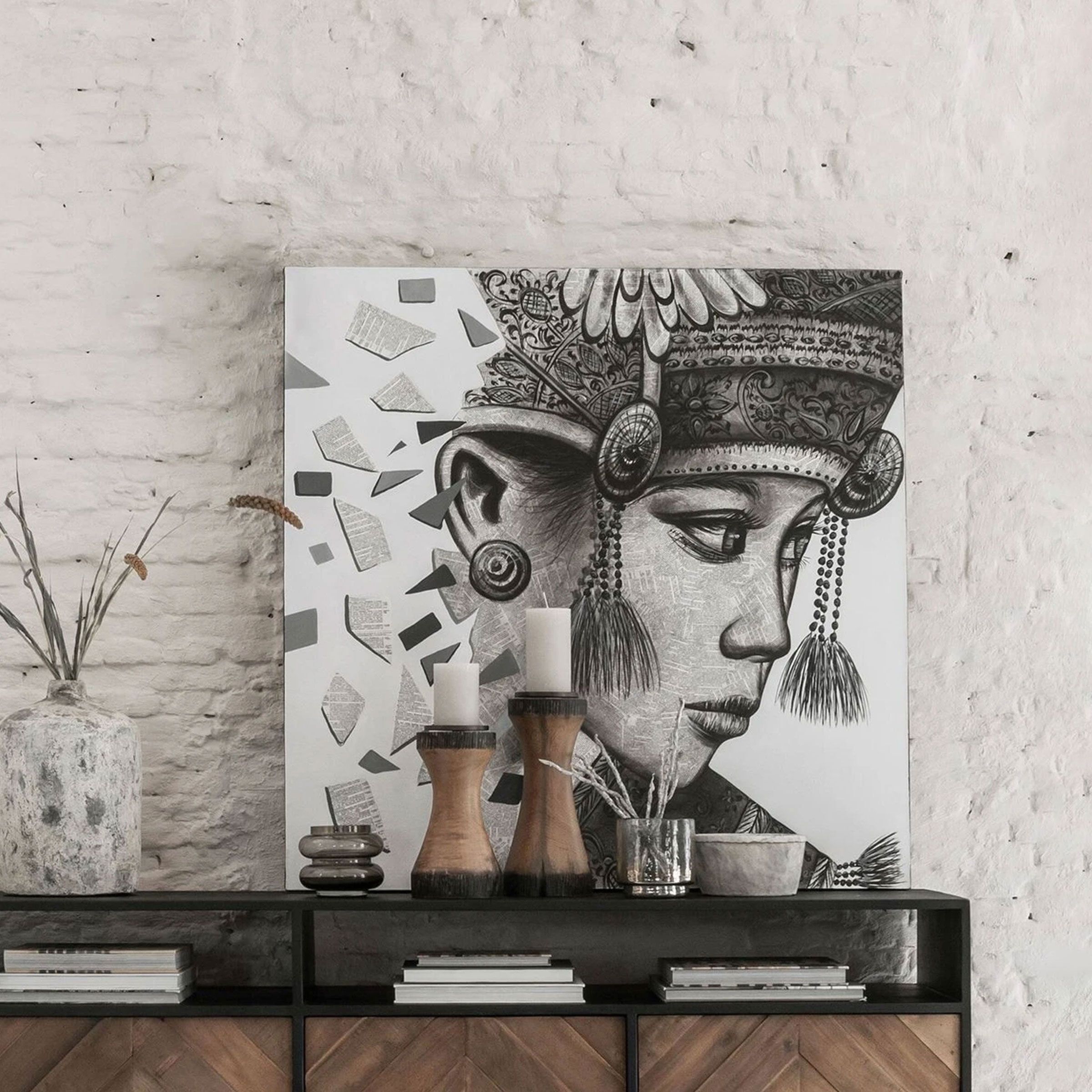 Balinese Meisjes Wanddecoratie op Canvas – MUST Living 100×100 cm