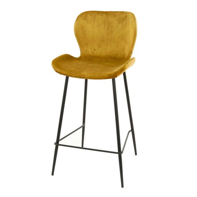 Barstoel Wilson Goud – Luxe Velvet voor Bar en Eetkamer