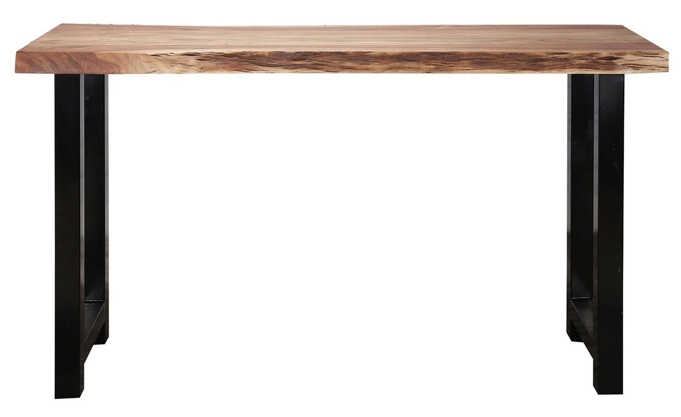 Bartafel Boomstam 150 cm – Massief Acacia met Zwart Metalen Frame