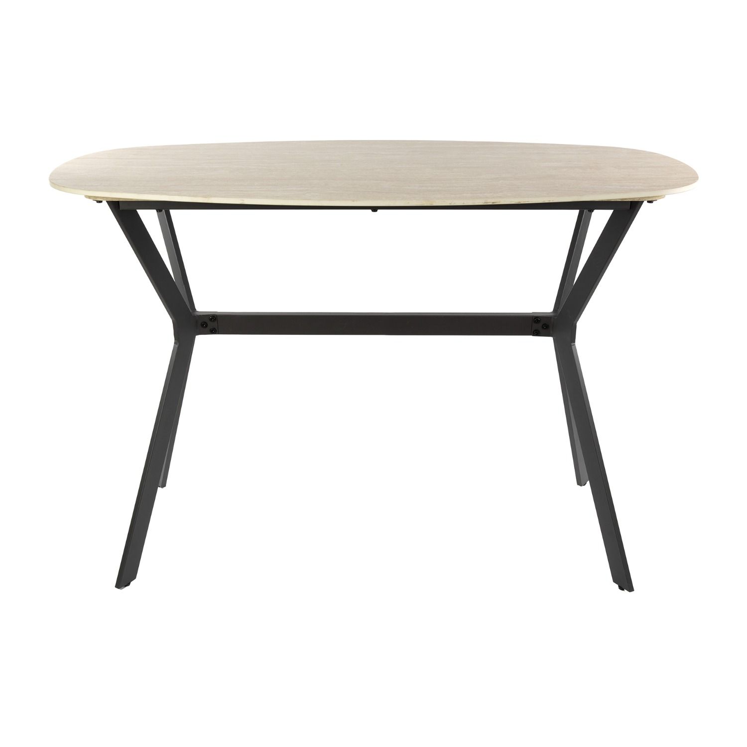 Bartafel Romano – Ovale keramische travertin tafel 140 cm