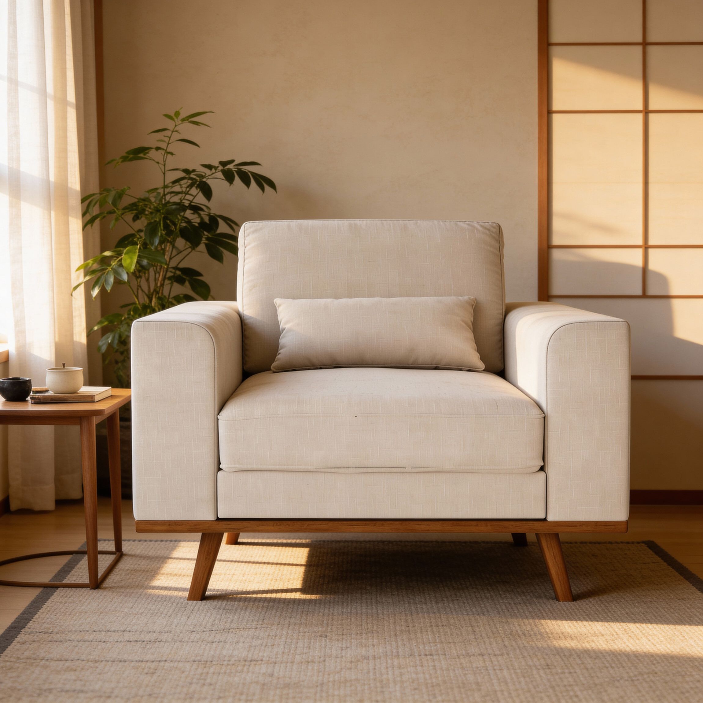 BASE Fauteuil Kirstan Grande – Luxe Beige Designstoel voor Comfortabel Wonen