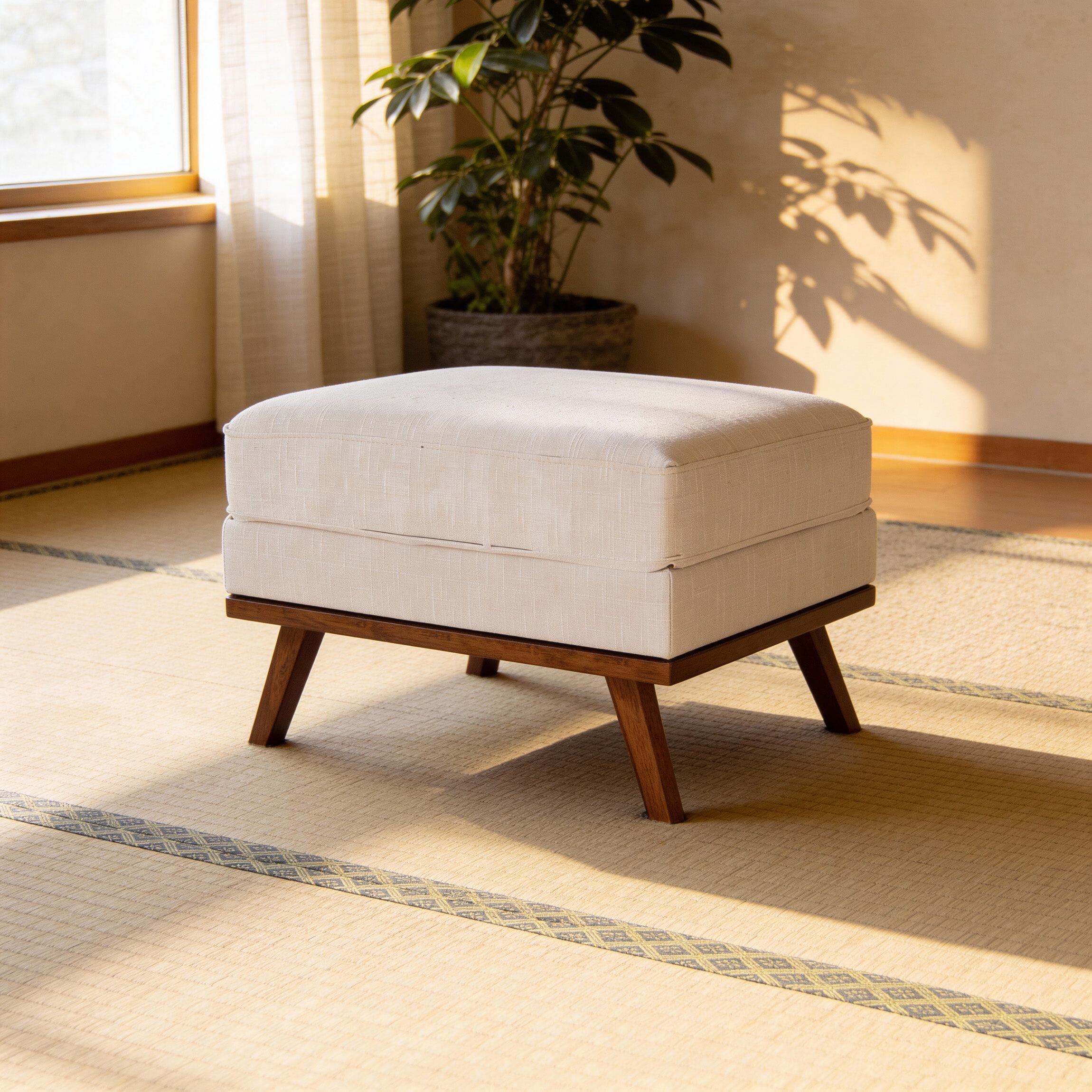 BASE Hocker Kirstan – Stijlvolle Beige melva poef voor elk interieur