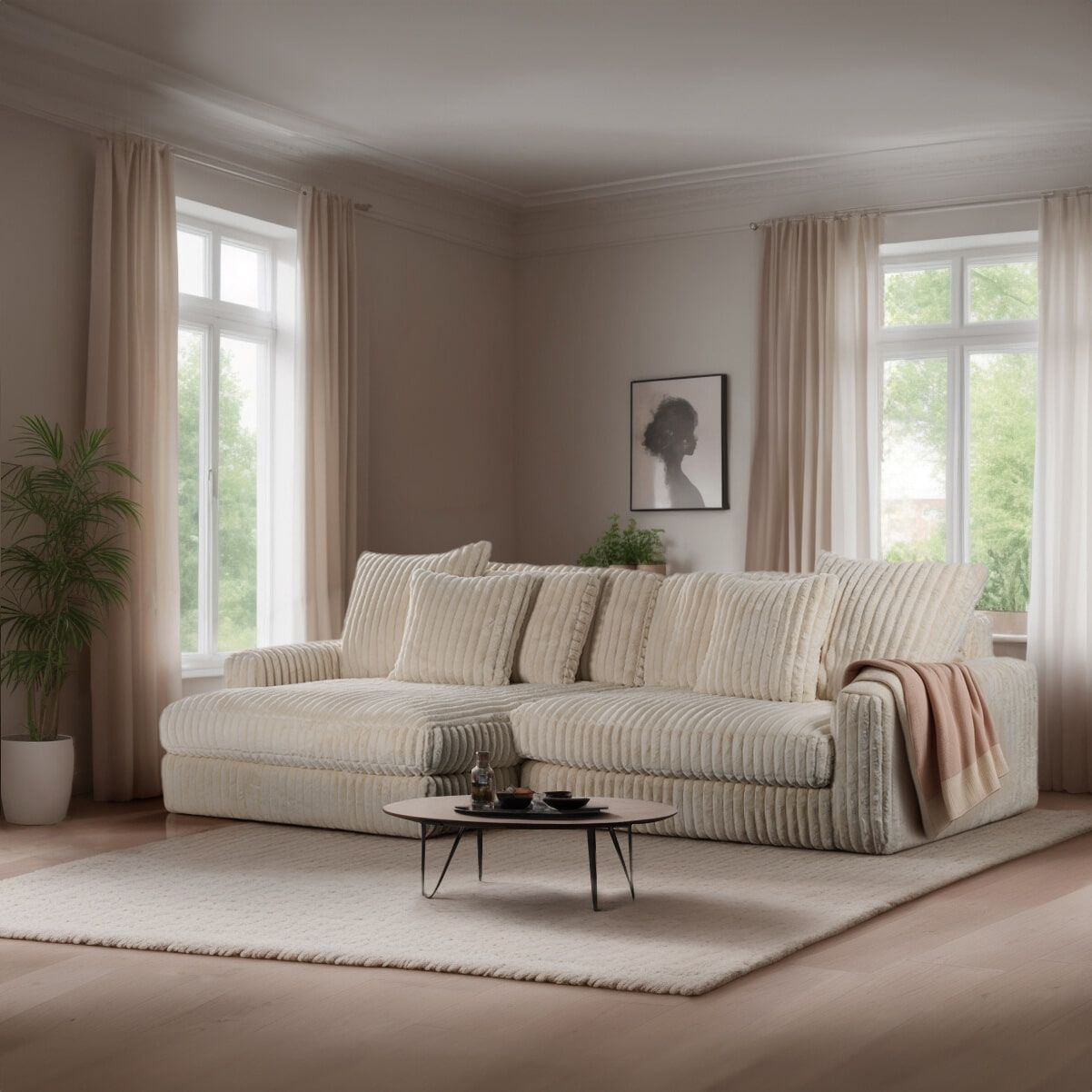BASE Leesa 3‑zits loungebank – Flexibel en tijdloos in Beige