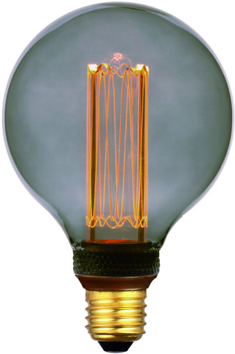 BASE Tarika Kooldraadlamp 9,5 cm – Dimbare Smoke‑lamp met E27 fitting