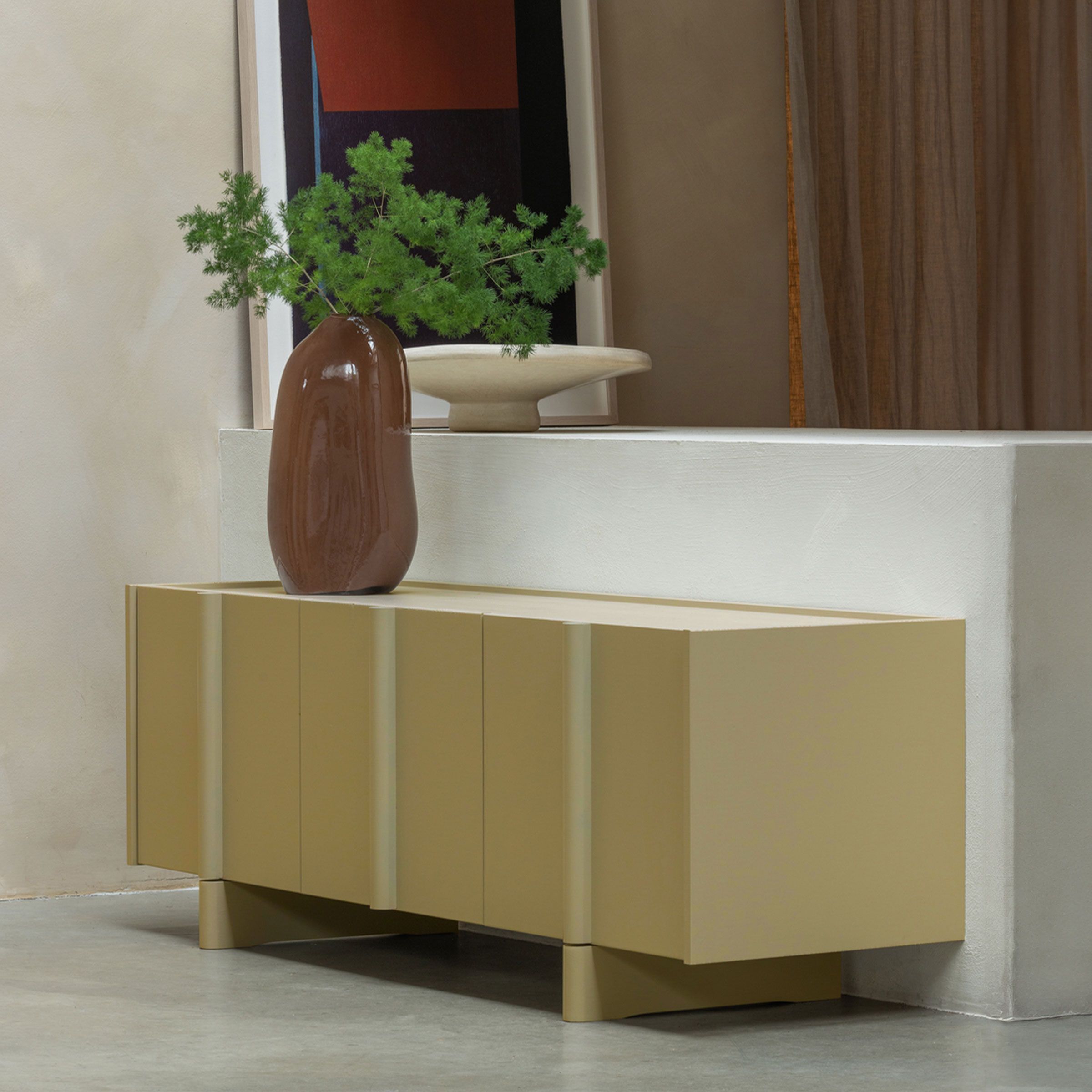 Basu TV-meubel van Grenen in Moss – Scandinavisch design voor een duurzame woonkamer