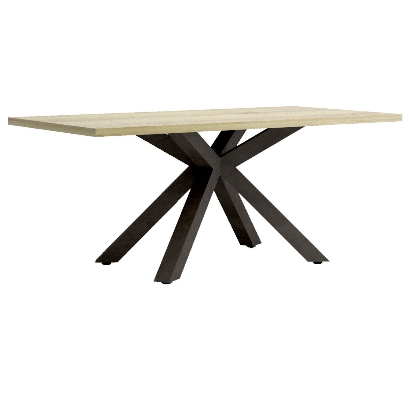 Baxter Spin eettafel 180 × 90 cm – robuust eiken met antracietkleurige poten