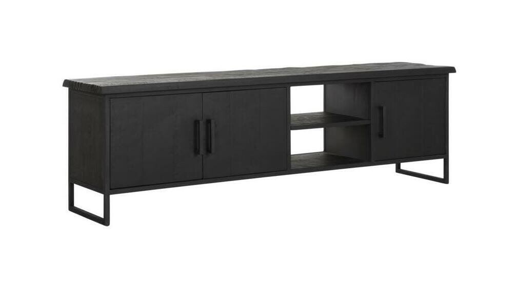Beam TV‑meubel van gerecycled teakhout – stijlvol zwart, 180 cm