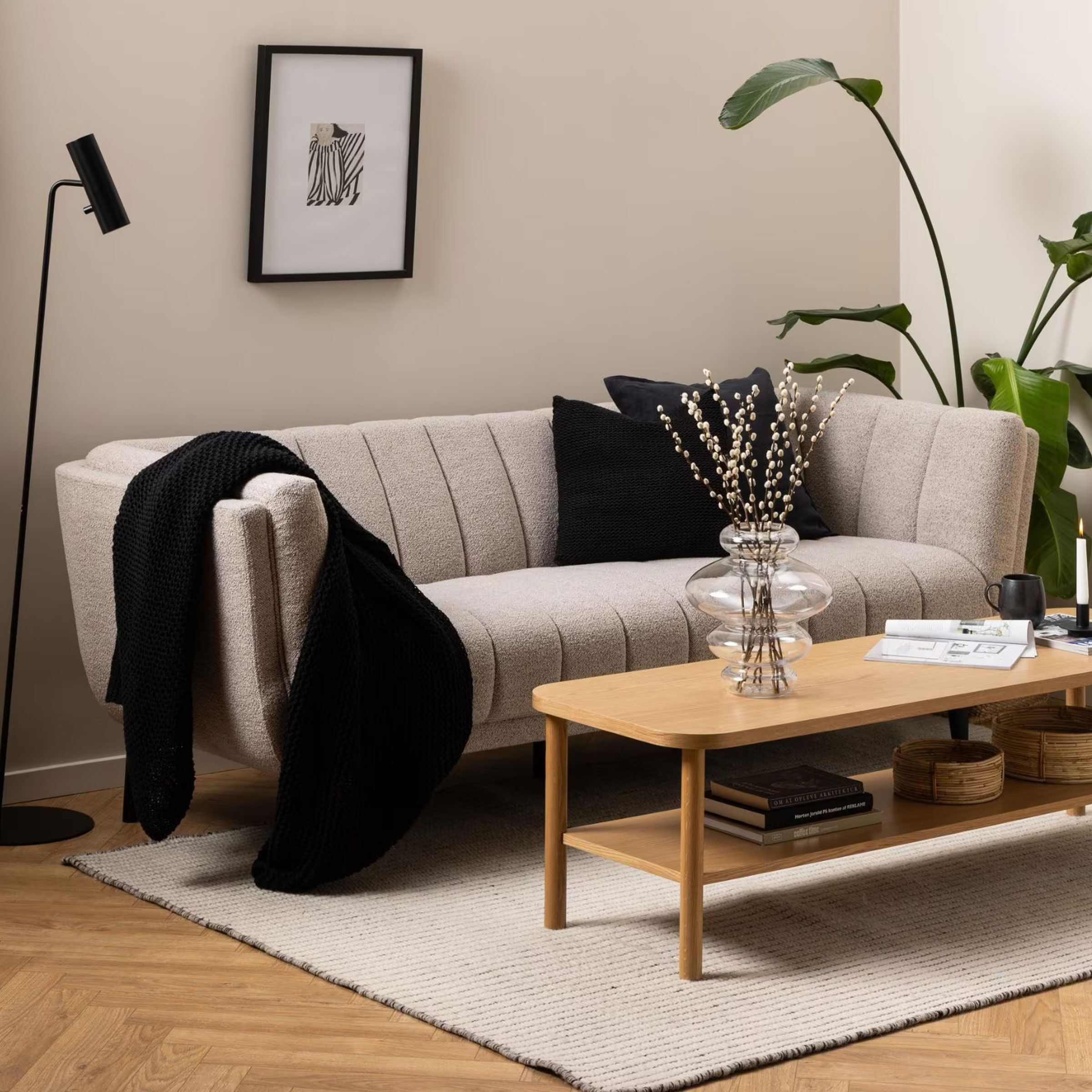 Bendt 3‑zits bank Liselot – Beige bouclé, stijlvol en comfortabel