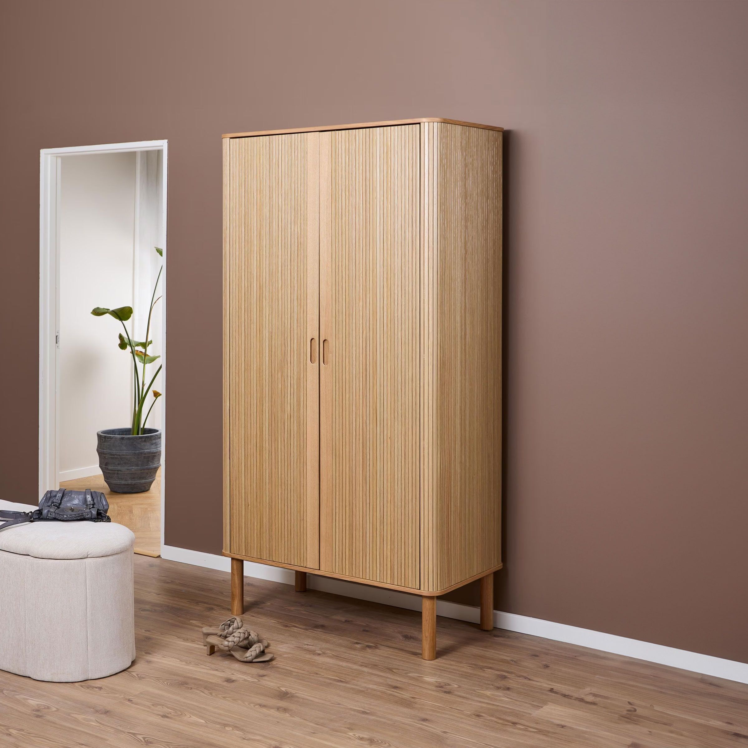 Bendt Alandria Eiken Kledingkast 200 × 100 cm – Luchtige Scandinavische Elegantie