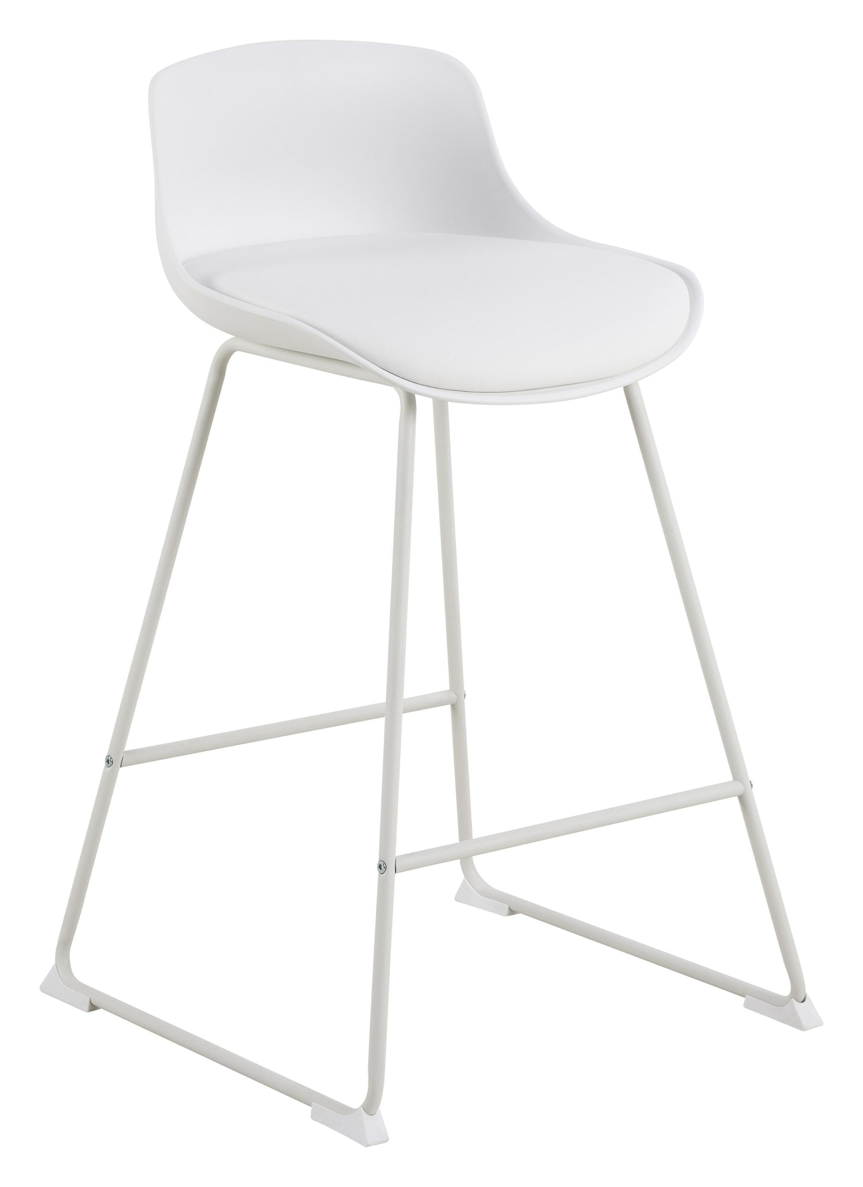 Bendt Barkruk Pelle – Strakke witte barstoel met comfortabele kussenzitting