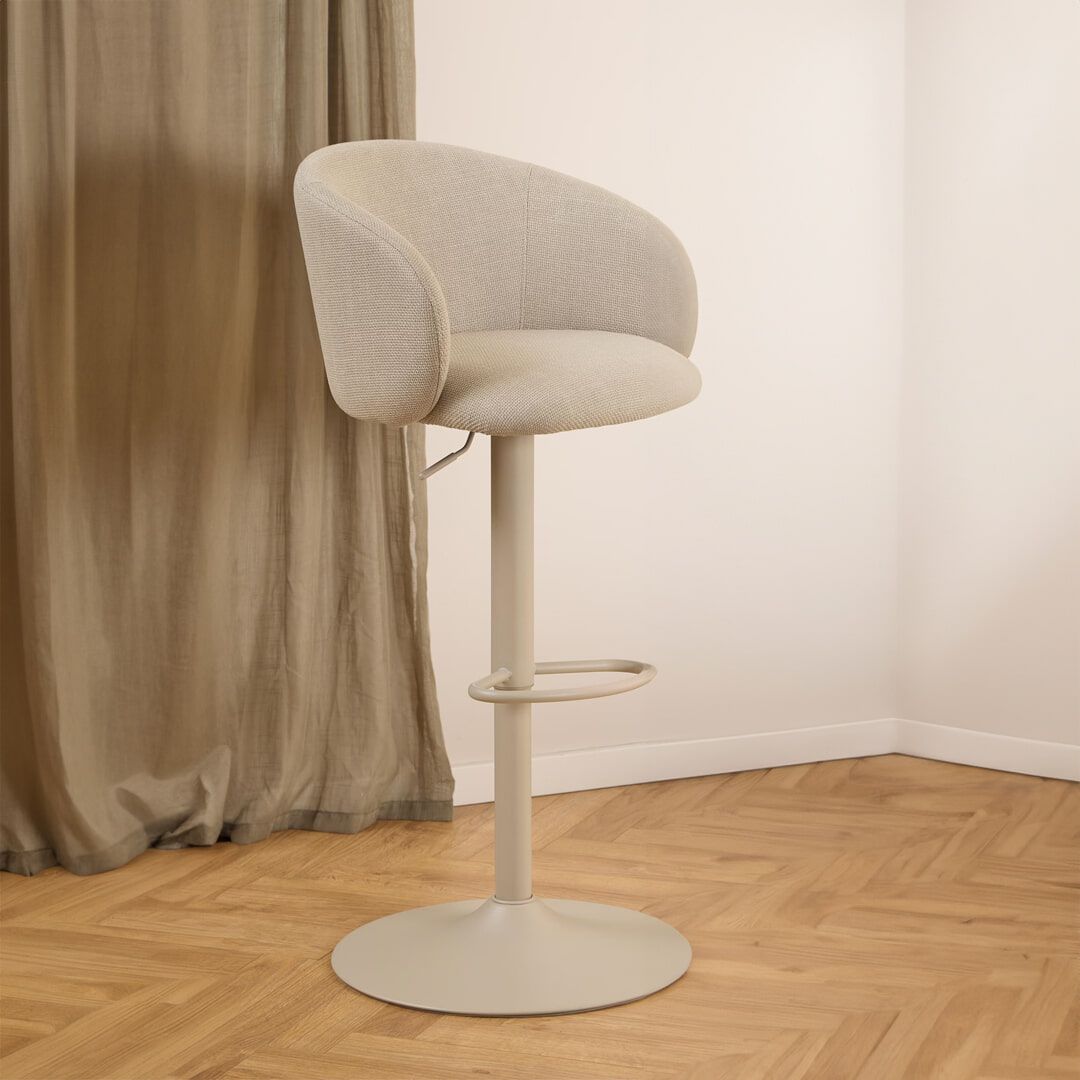 Bendt Draaibare Barkruk Cristi – Elegante Beige Barkruk met Verstelbare Hoogte