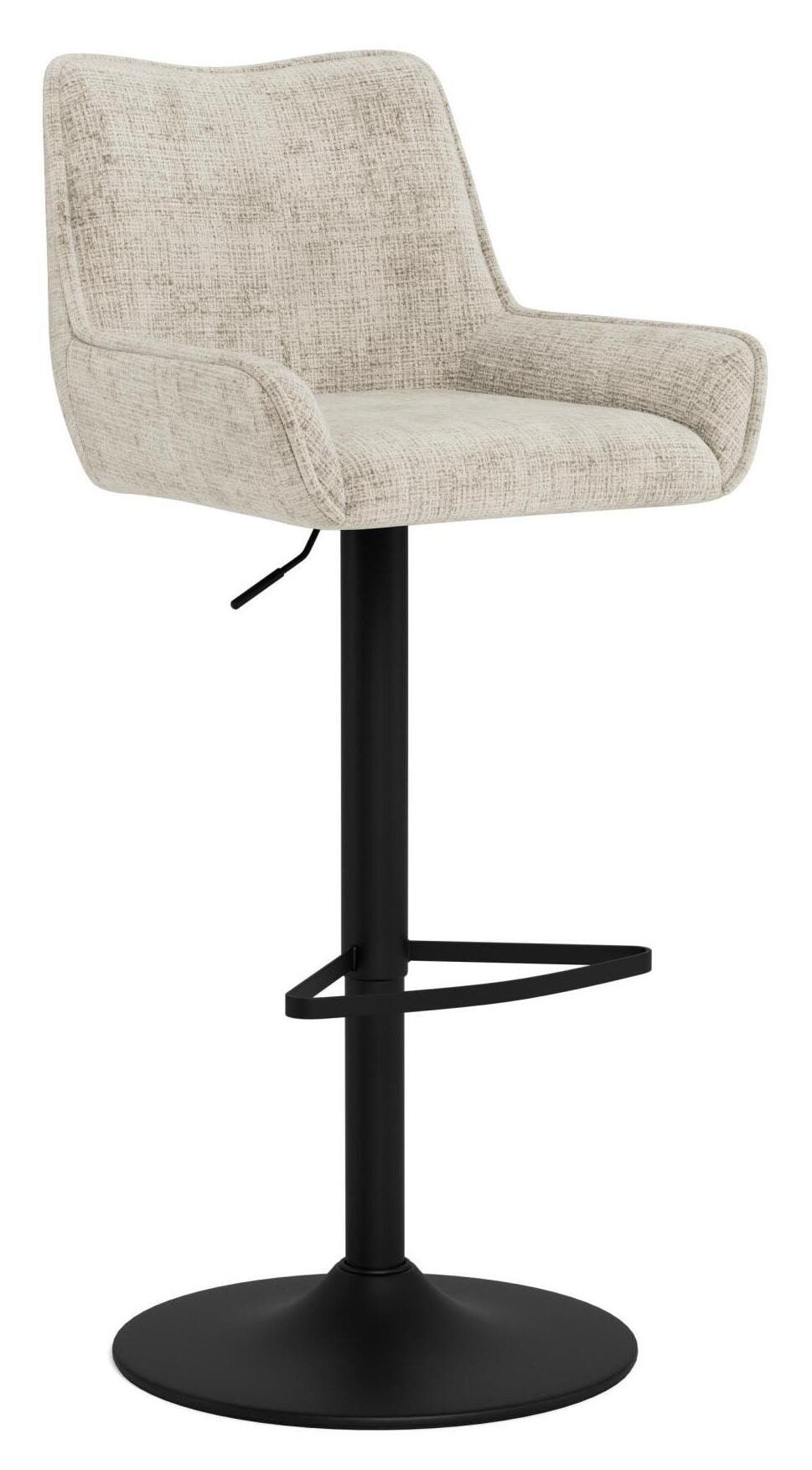 Bendt Draaibare Barkruk Erika in Chenille – Beige, Verstelbaar 64‑85 cm