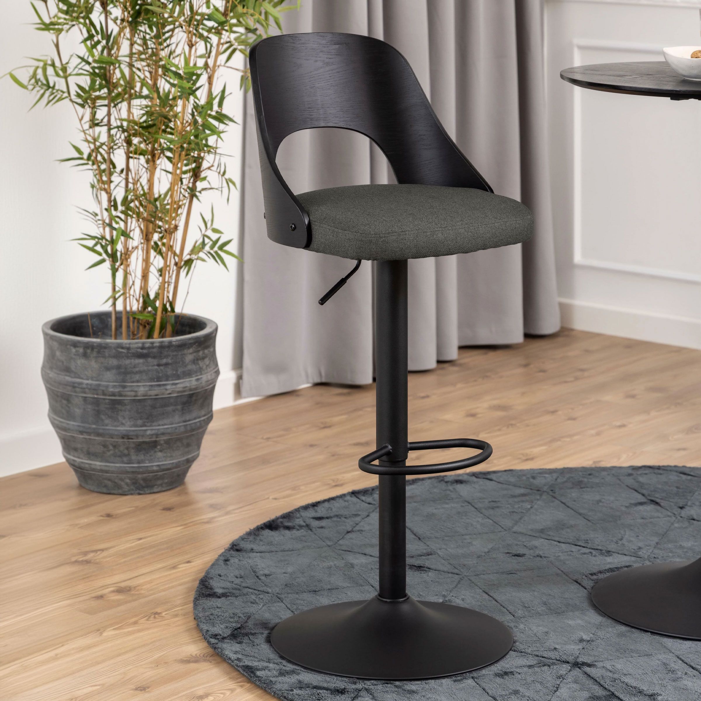 Bendt Draaibare Barkruk Vila – Donkergrijs, verstelbaar van 62‑84 cm