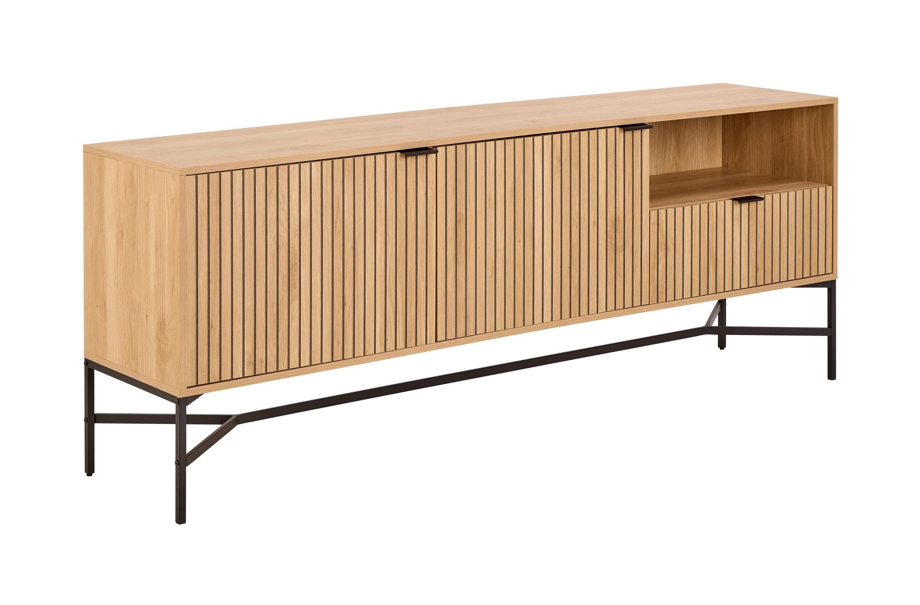 Bendt Dressoir Lisette 180 cm – Modern eikenlook met stalen accenten