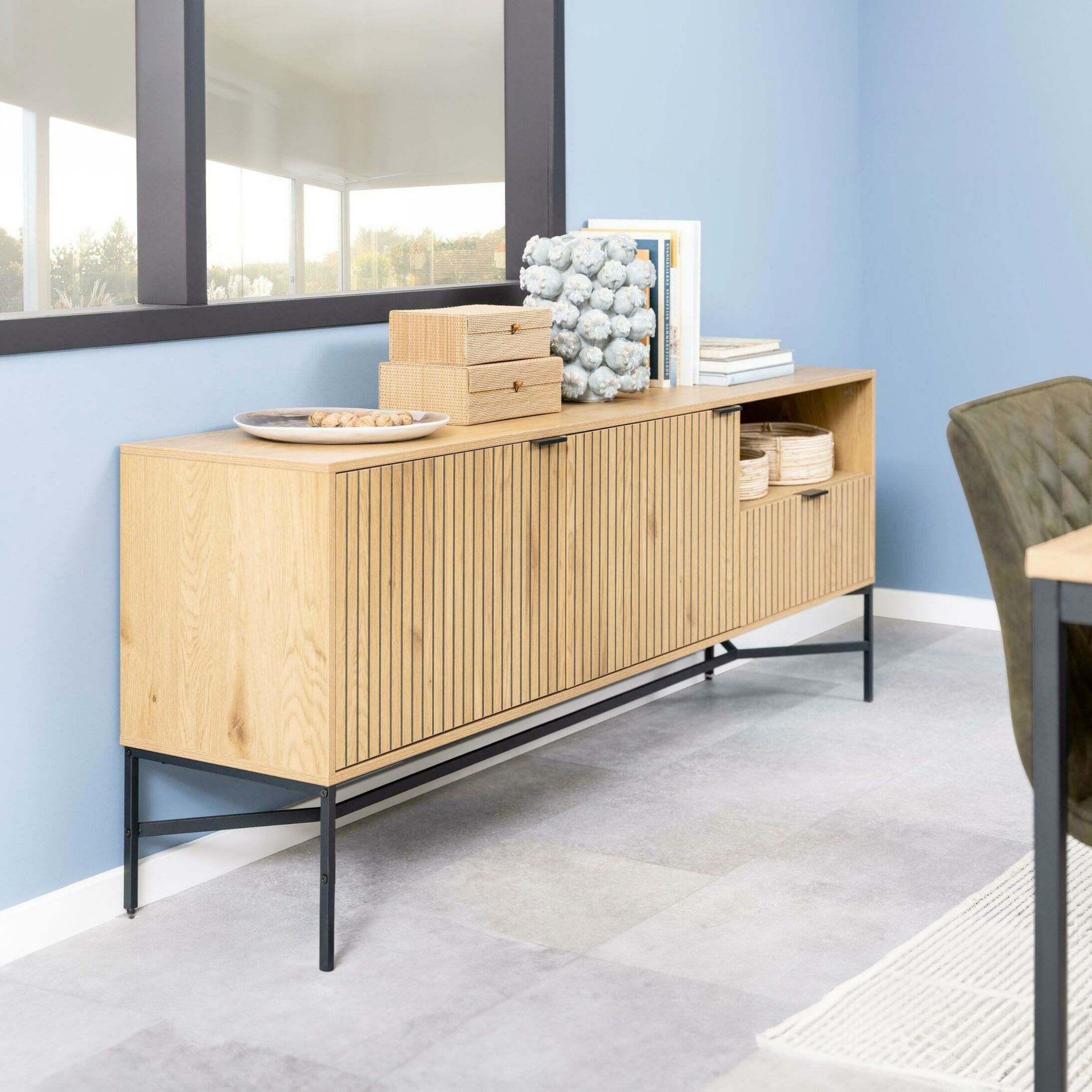 Bendt Dressoir Lisette in wild eikenlook – 180 cm minimalistisch design