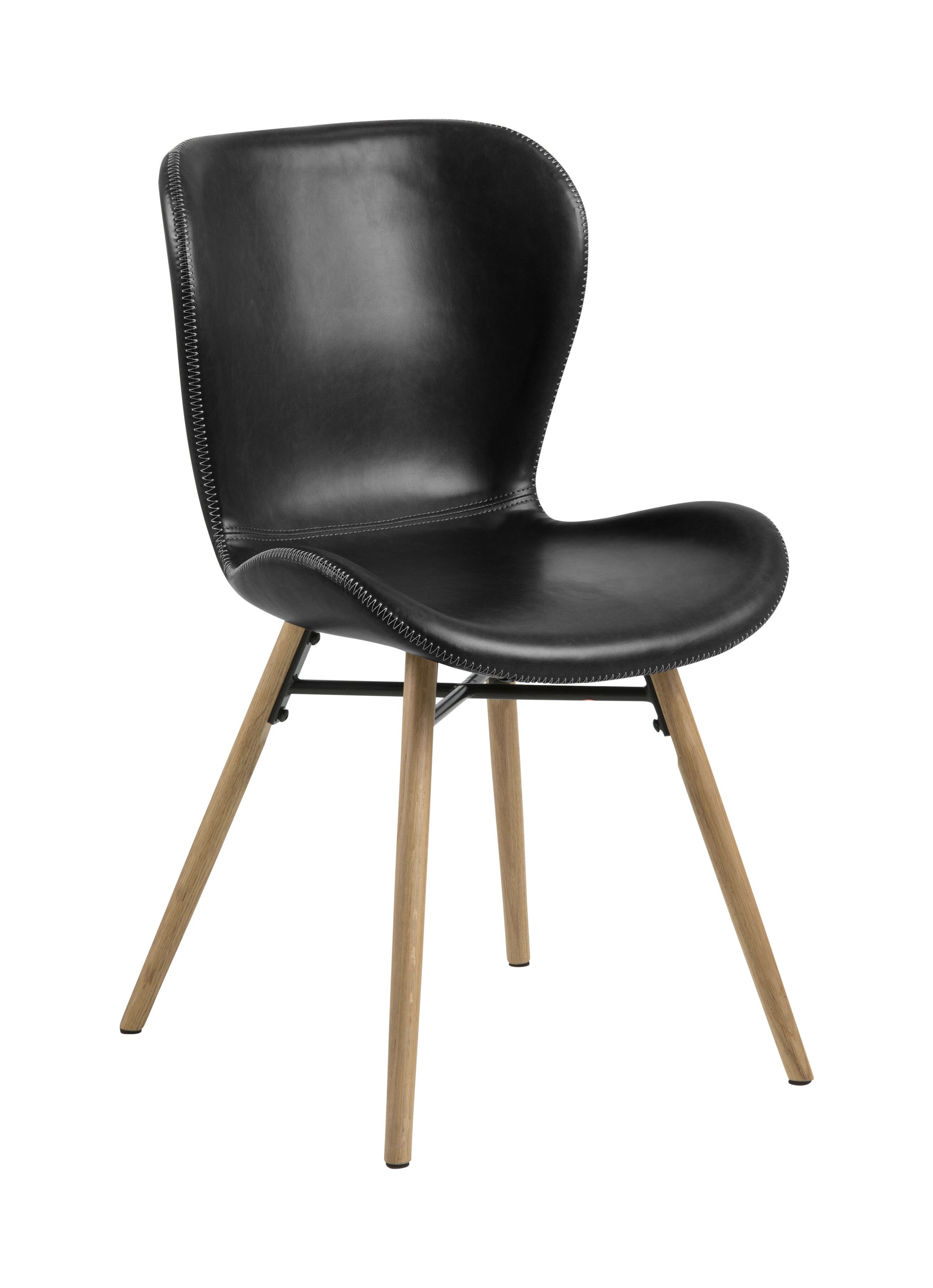 Bendt Eetkamerstoel Olle PU – Strakke Zwarte Designstoel voor Modern Dineren