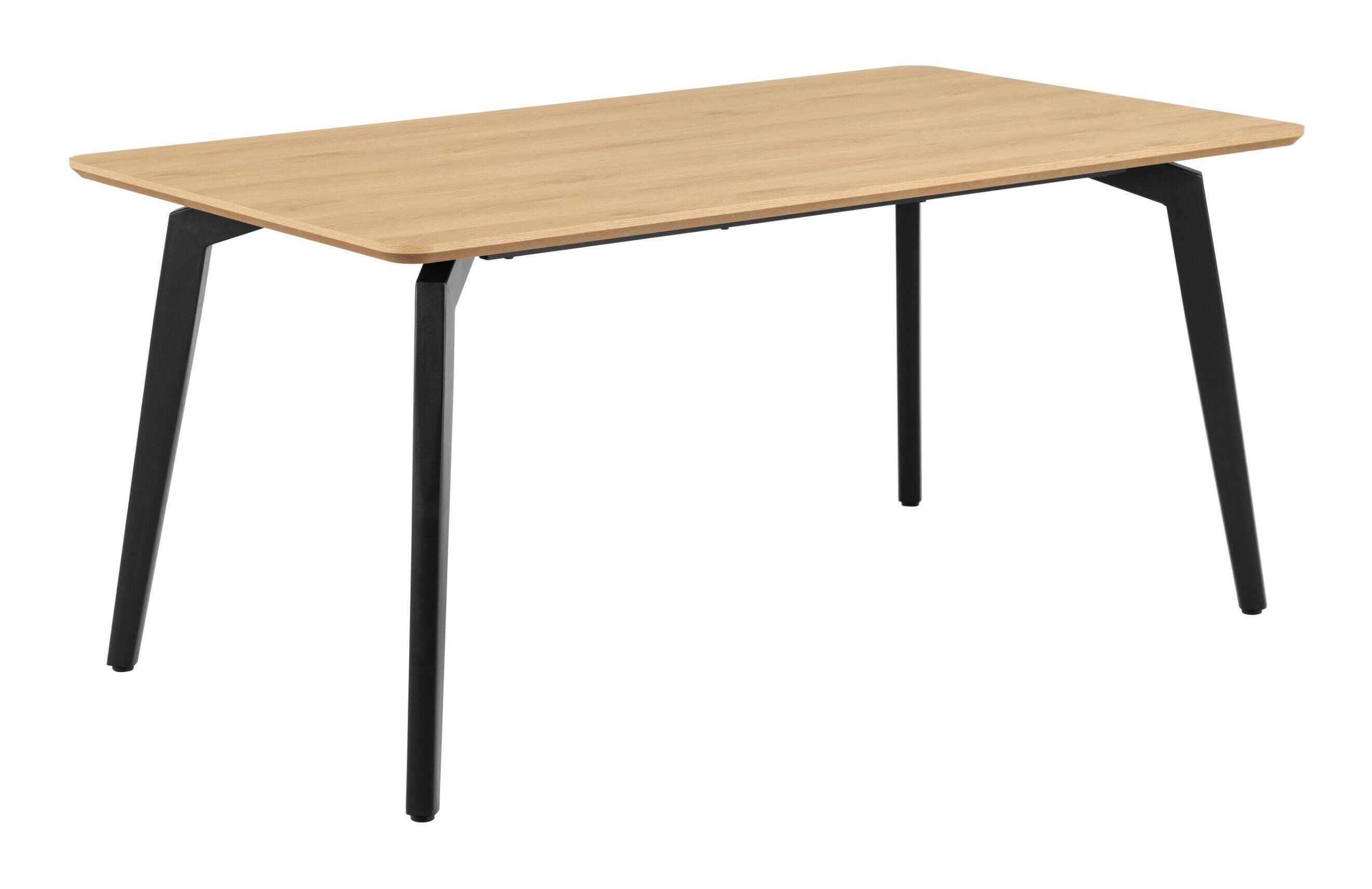 Bendt eettafel Jatavia – stijlvolle natuur eikenlook met robuuste stalen poten, 160 × 90 cm
