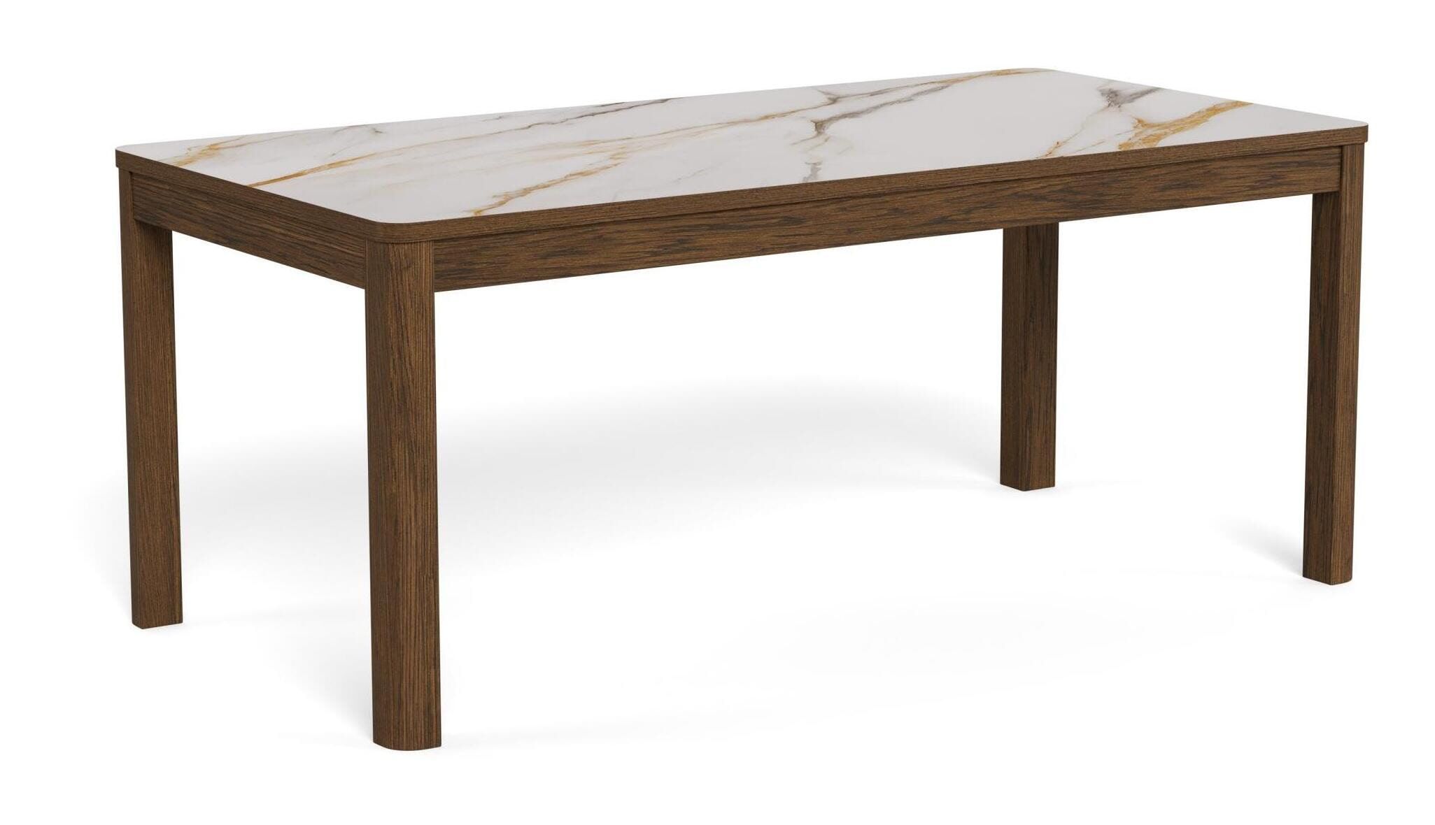 Bendt Jawana eettafel – Marmerlook & eikenfineer, 180×90 cm – Luxe voor 6 personen