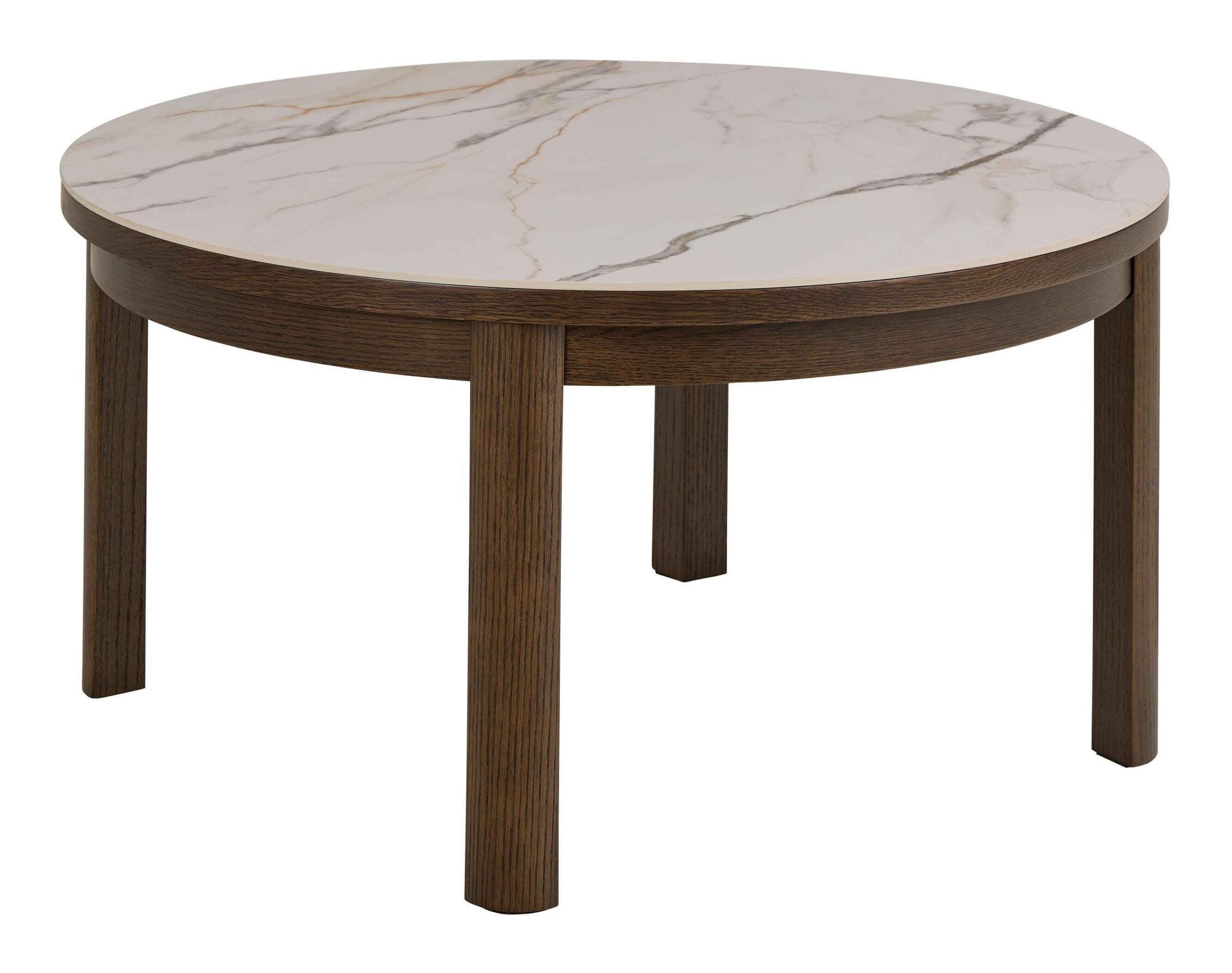 Bendt Jawana Ronde Salontafel – Marmerlook & Gerookt Eikenfineer, 90 cm