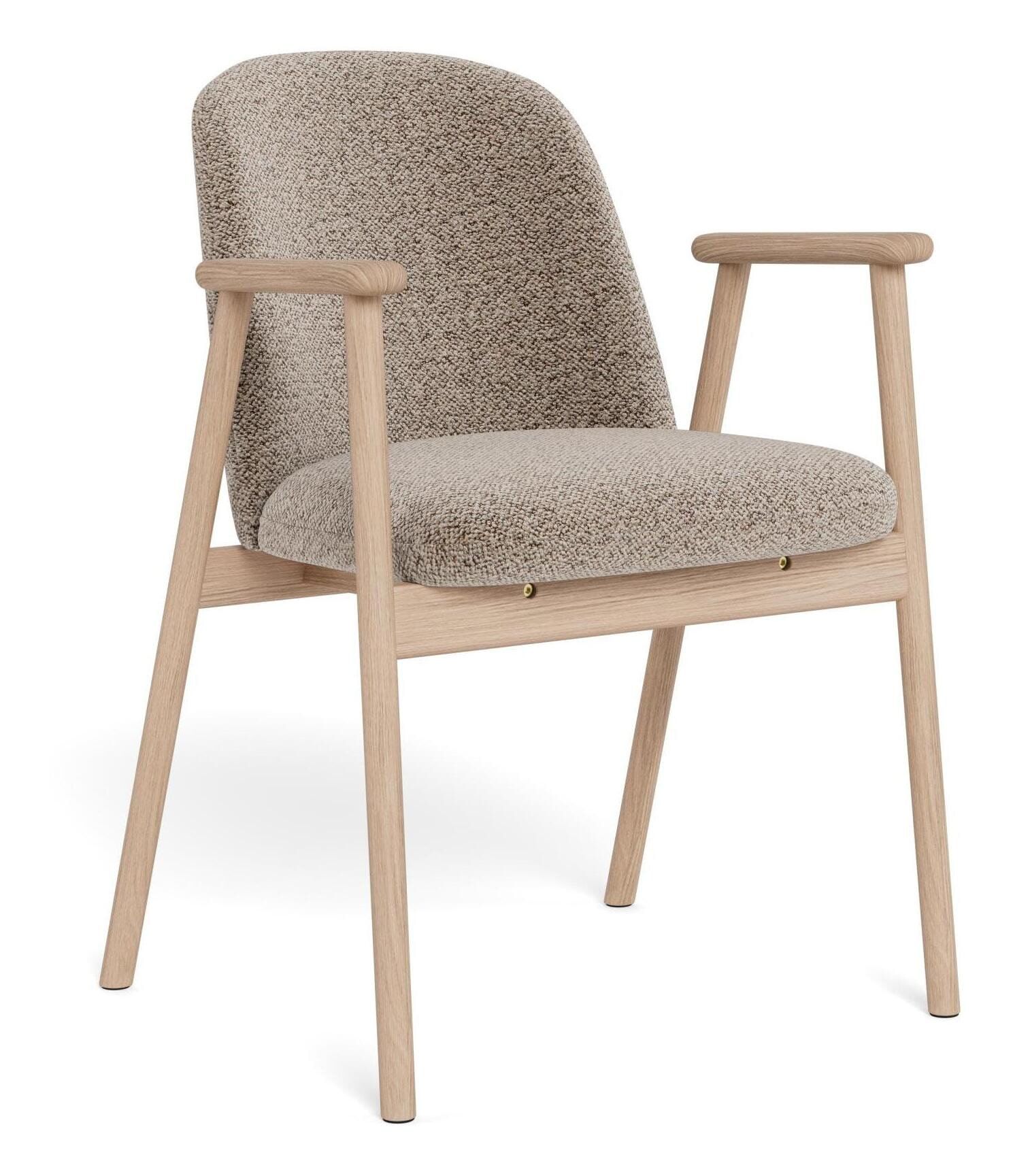 Bendt Kenzo Eetkamerstoel – Luxe bouclé en eikenhout in beige