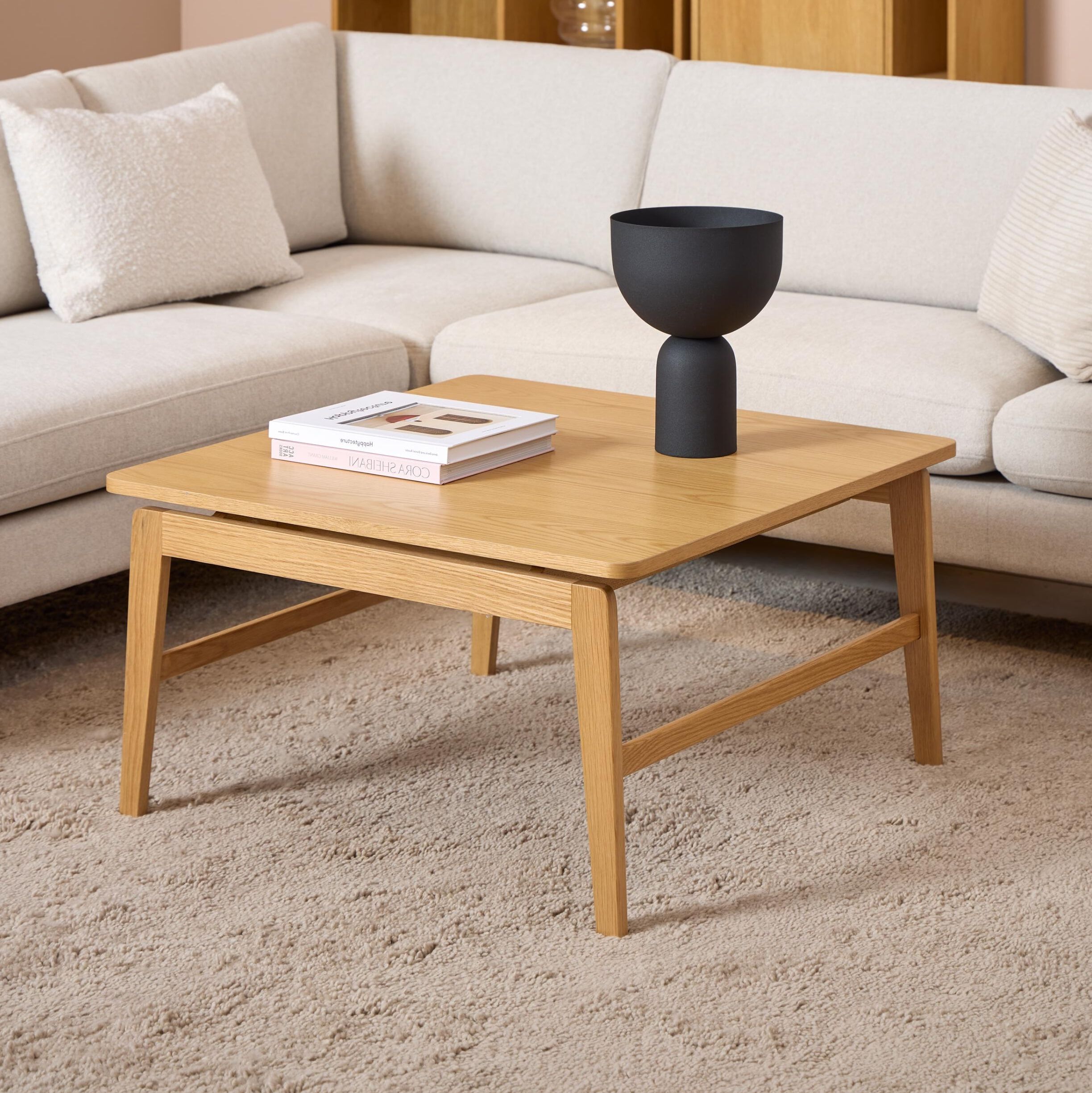 Bendt Lierin Vierkante Salontafel – Eiken, 80 × 80 cm, naturel