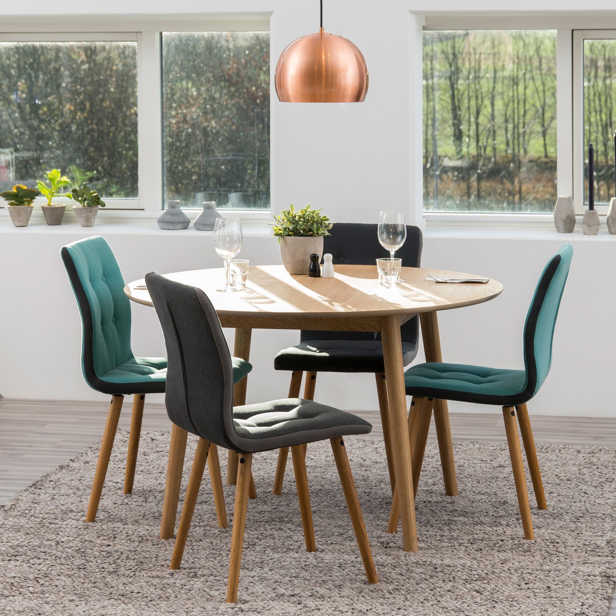 Bendt Ronde Eettafel Ebbe – Massief eiken, 120 cm, voor 4 personen
