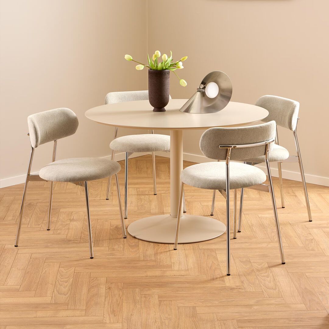 Bendt Ronde Eettafel Ibiza – Stijlvolle 110 cm tafel in warm Beige