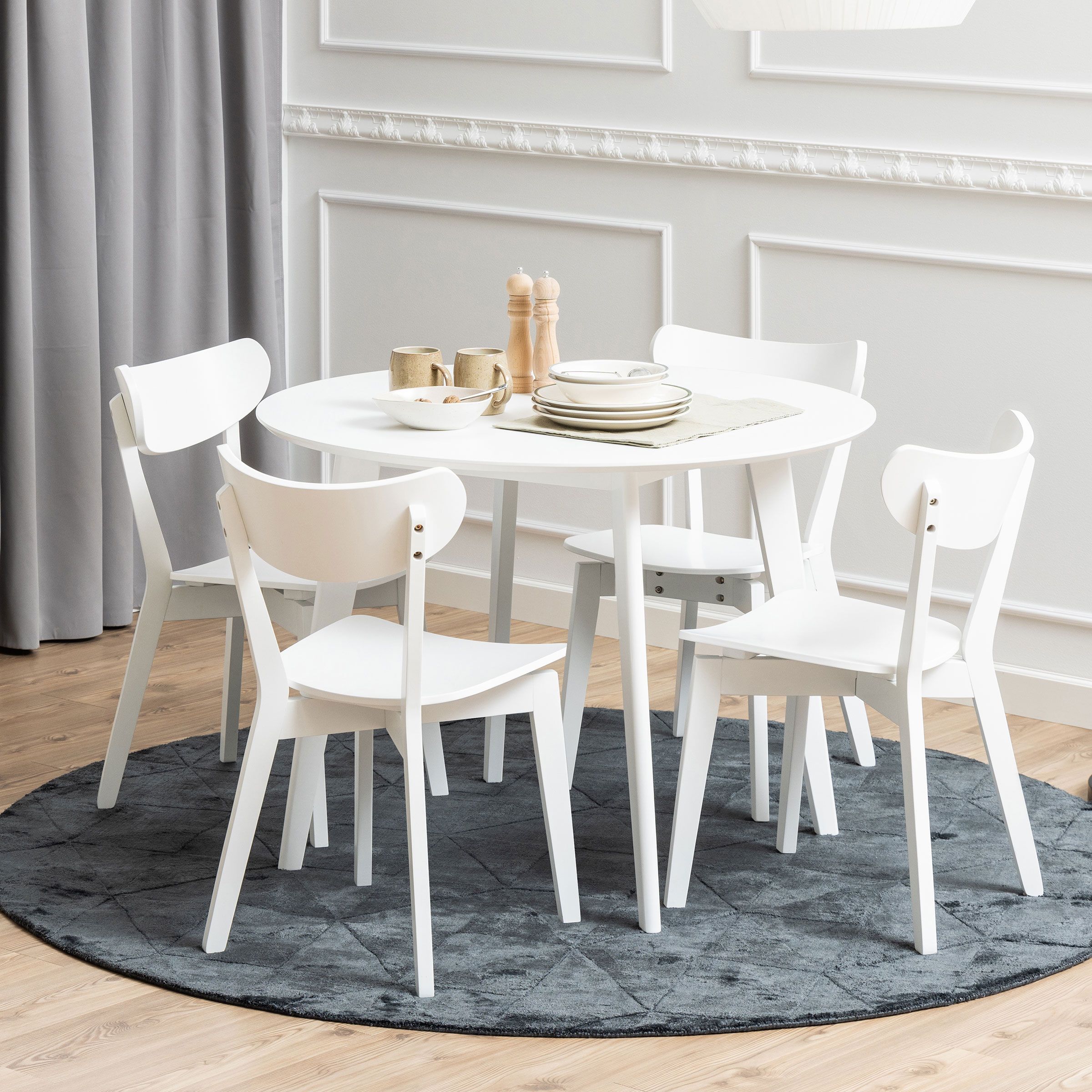 Bendt Ronde Eettafel Torkil 105 cm – Stralend Wit voor Korte Keukens