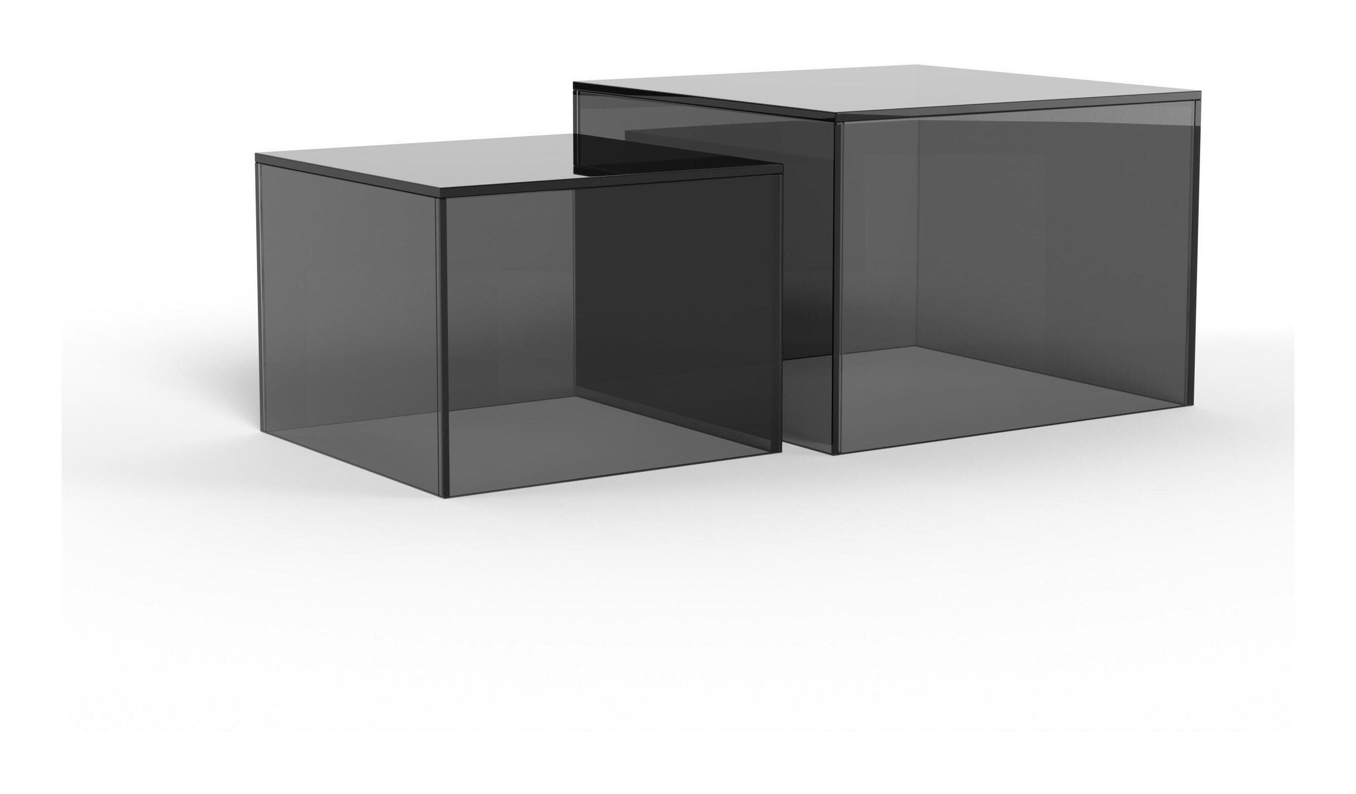 Bendt Salontafel Flavian Glas – Set van 2, modern en veelzijdig in grijs