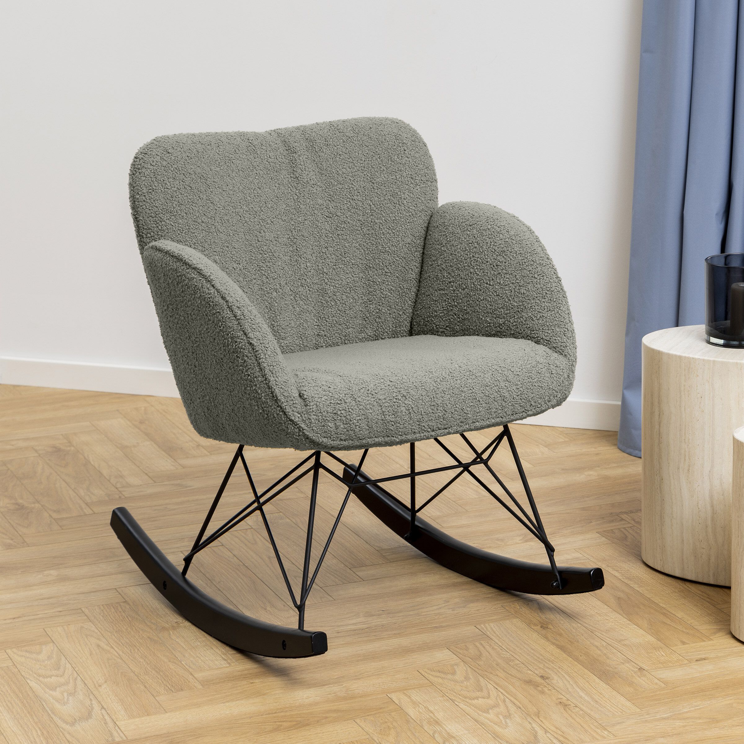 Bendt Schommelstoel Quintus Teddy – Luxe comfort in grijs‑bruin design