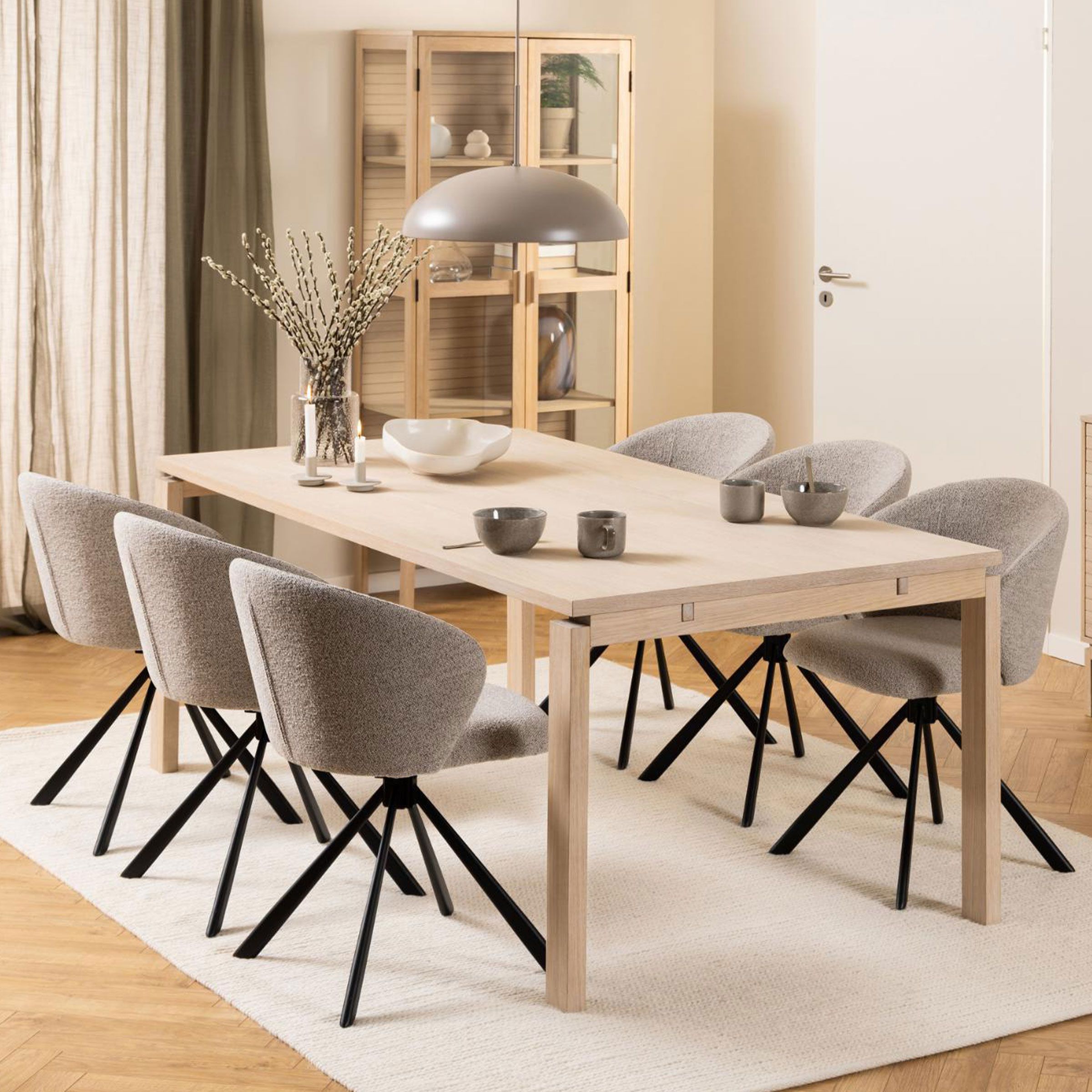 Bendt Sharalyn Uitschuifbare Eettafel – Modern Wit Eikenfineer (200‑300 cm)