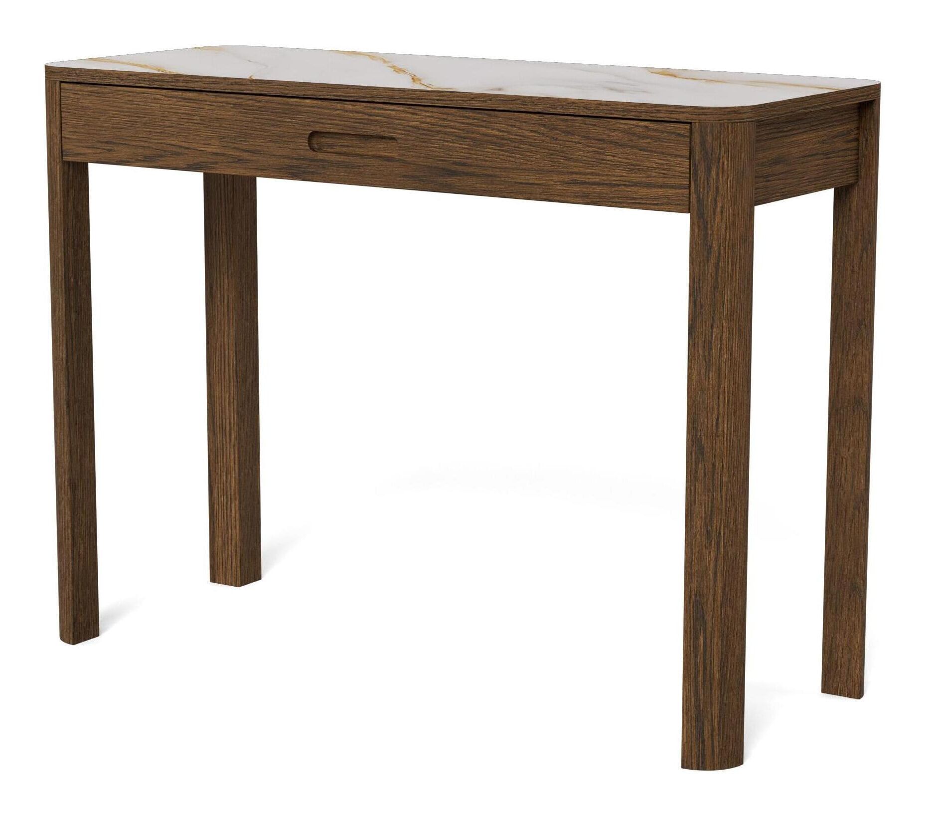Bendt Sidetable Jawana – Marmerlook en gerookt eikenfineer, 100 cm, Beige