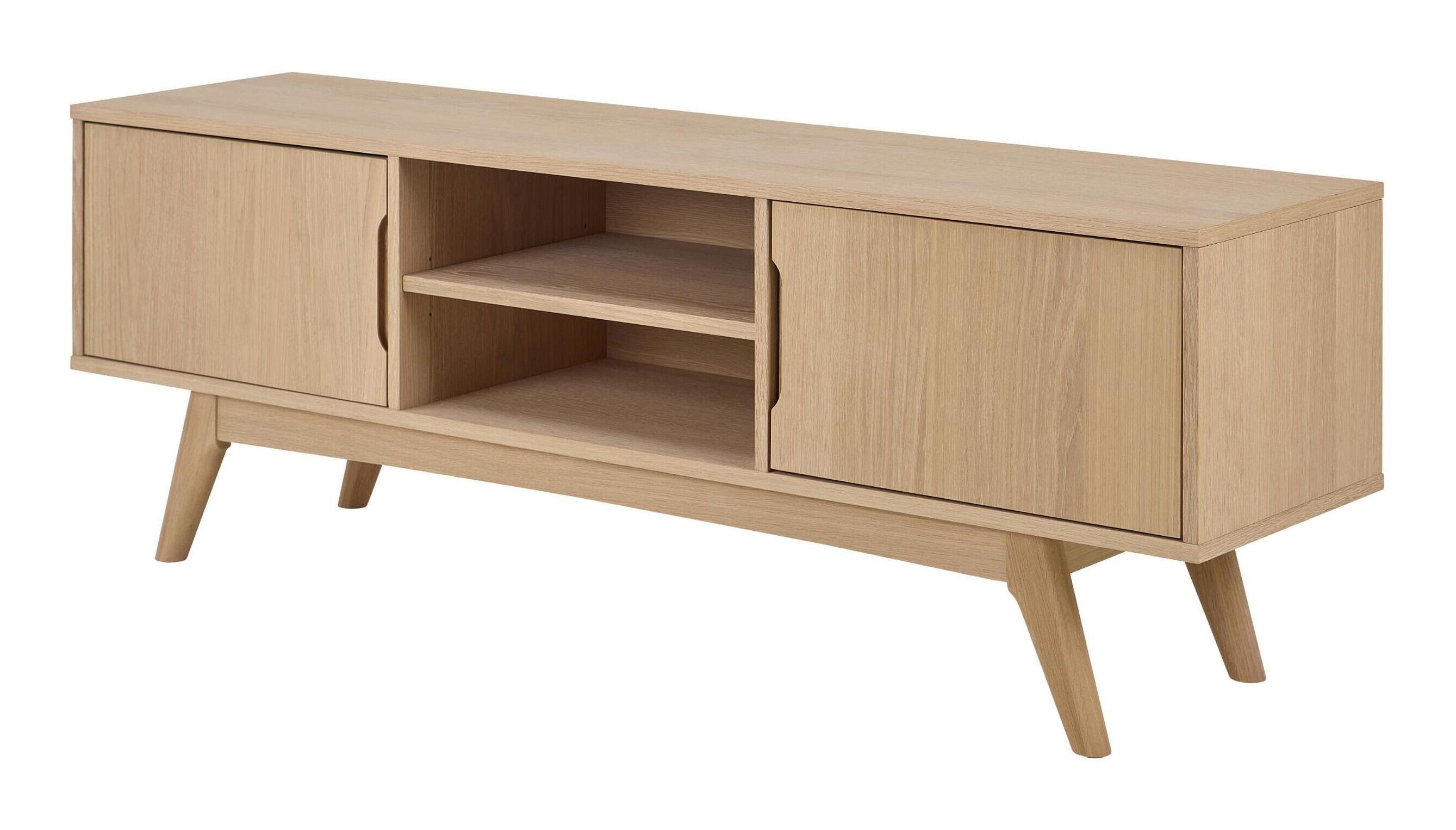Bendt TV-meubel Filip 160 cm – Scandinavisch design met eikenfineer en witte afwerking