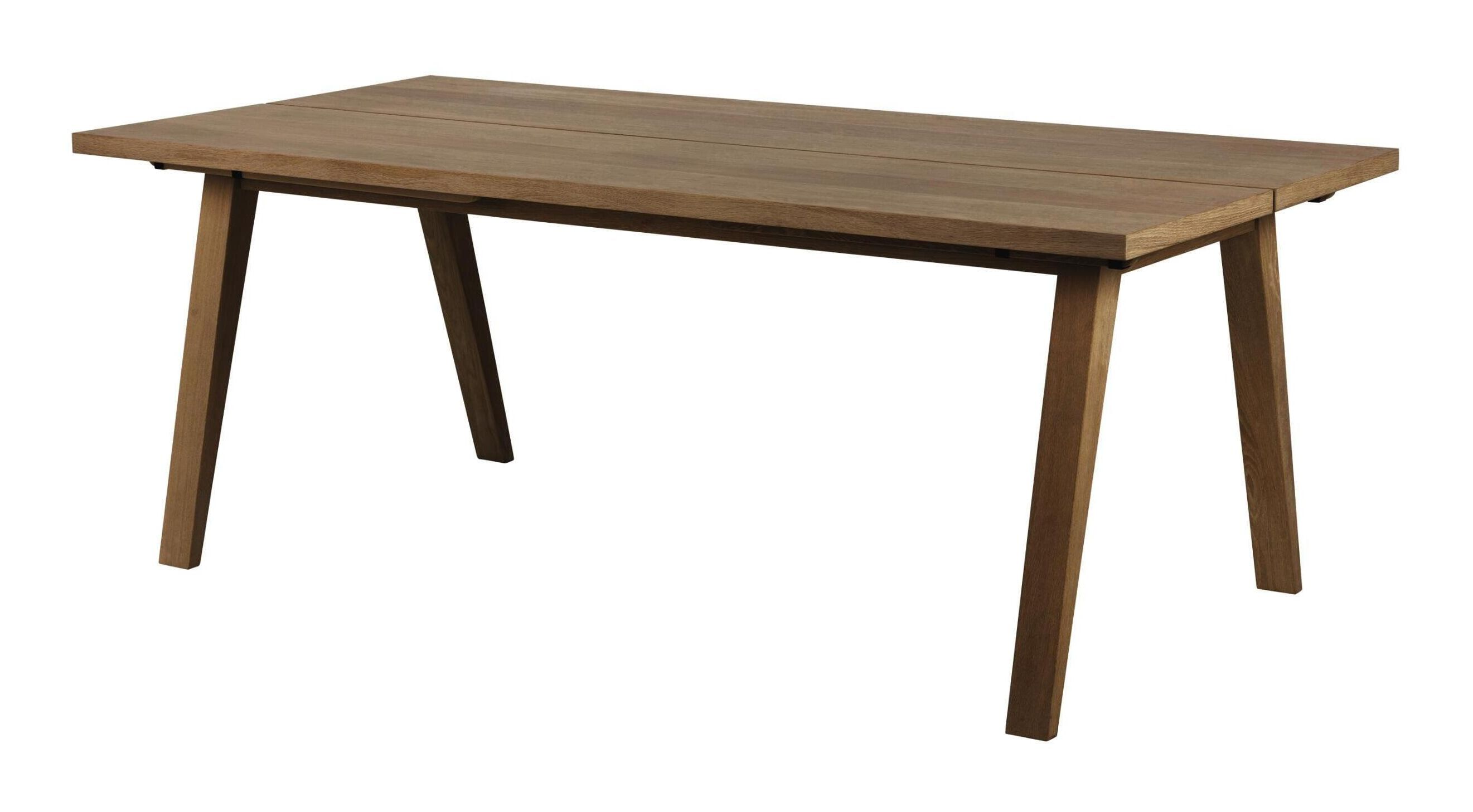 Bendt uitschuifbare eettafel Mads – Gerookt eiken, 200‑286 cm