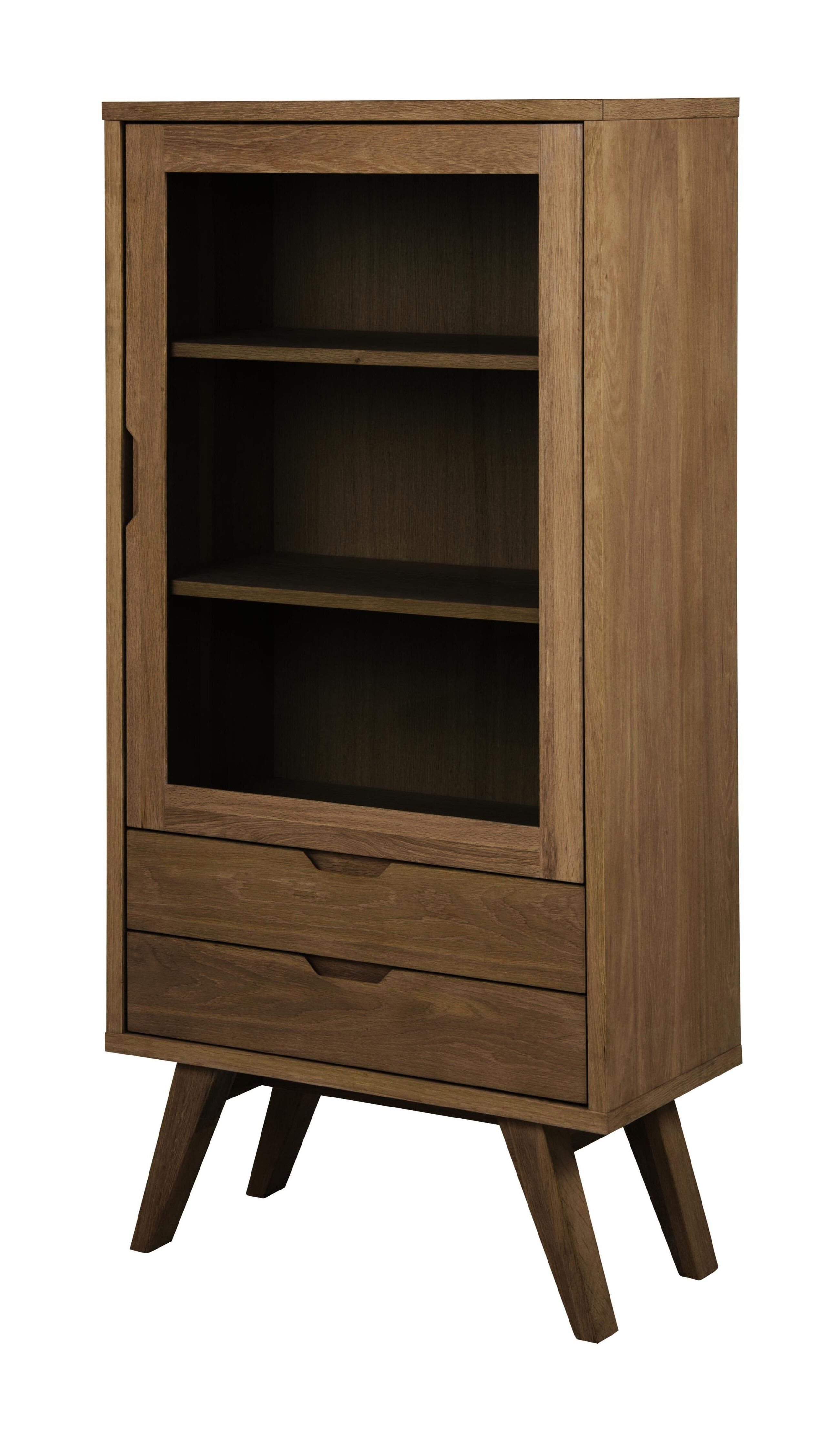 Bendt Vitrinekast Mads – Gerookt eiken, Scandinavisch design, 145 cm hoog