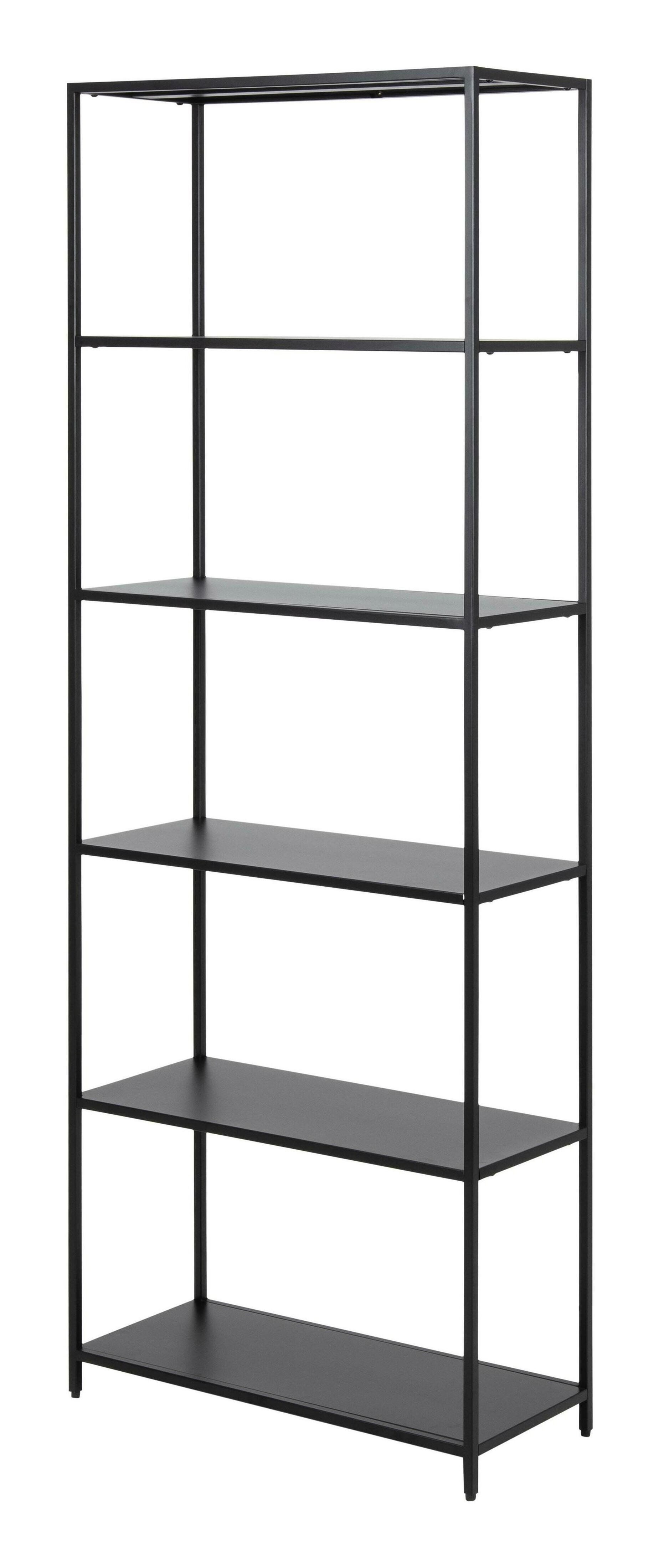 Bendt Wandrek Lua – Industriële Zwarte Boekenkast van 70 × 185 cm