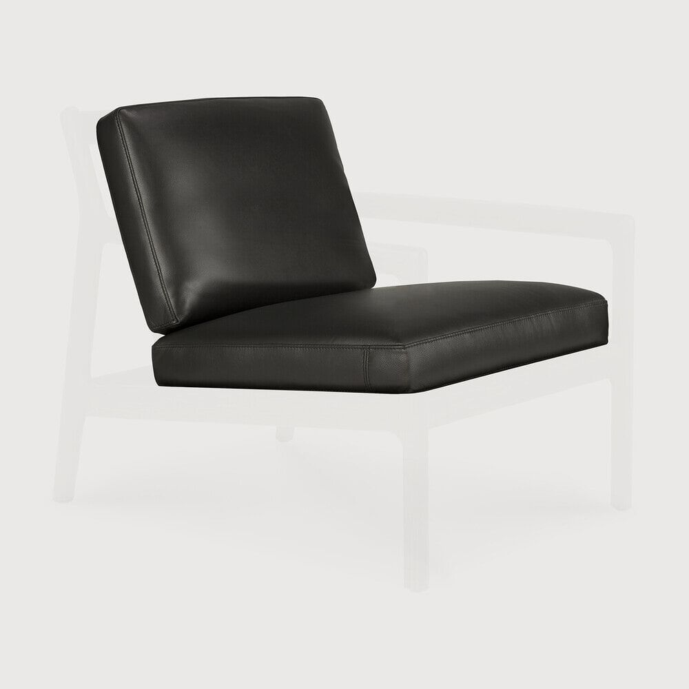 Black Leather Ethnicraft Jack Zitkussen – Luxe Comfort voor uw Fauteuil