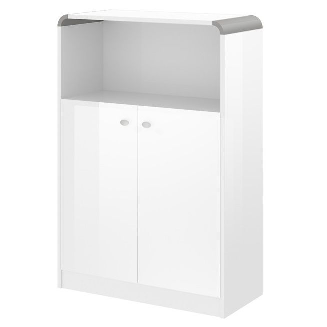 Boekenkast Murano – Strakke Hoogglans Wit, 118 cm