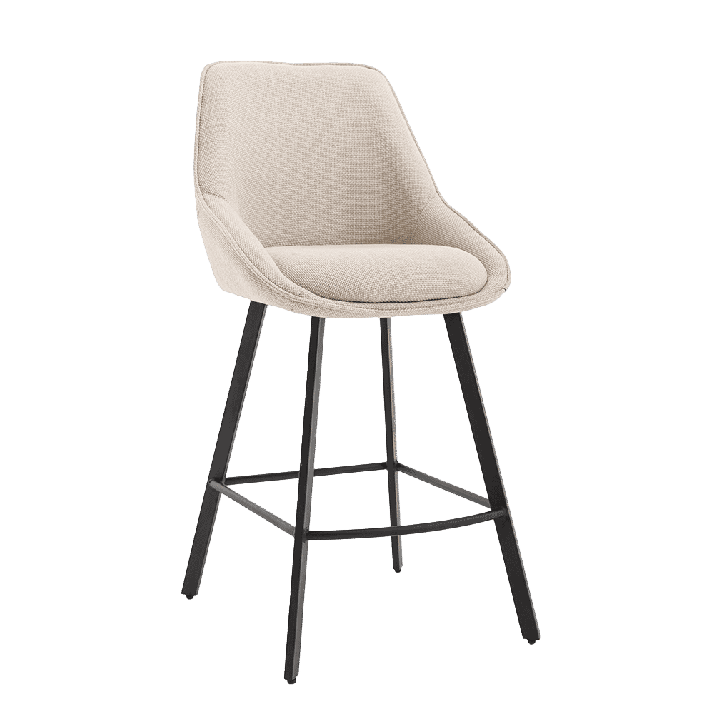 Borgo barkruk van Tower Living – Strakke beige weefstof voor de moderne bar