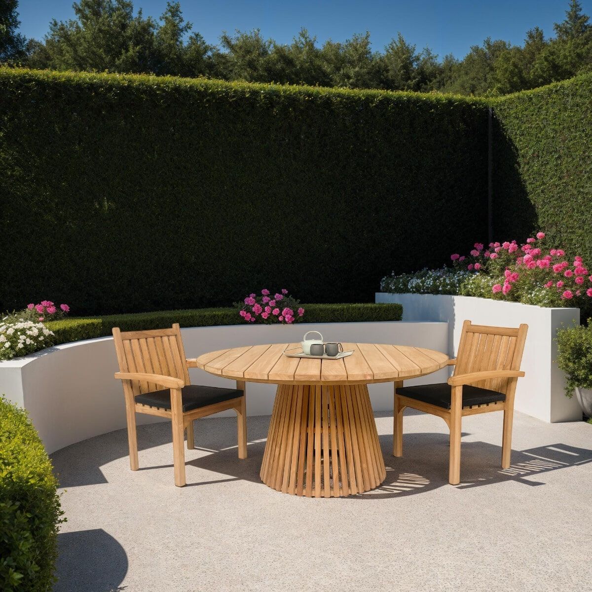 Brix ronde tuintafel Garden – 150 cm teakhout, warm bruin