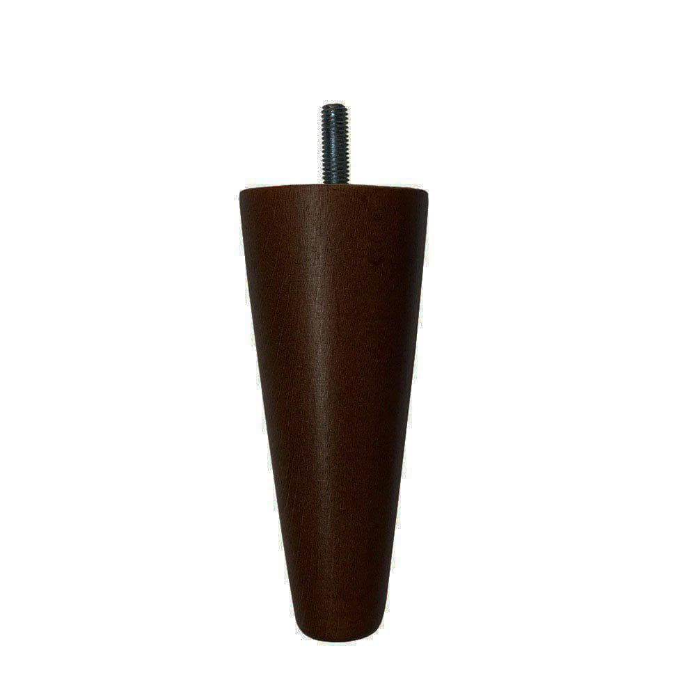 Bruine conische meubelpoot van massief hout – 12 cm hoog, M8‑draadeind
