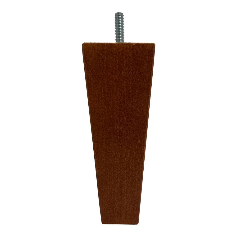 Bruine massief houten meubelpoot met M8 draadeind – 16 cm hoog