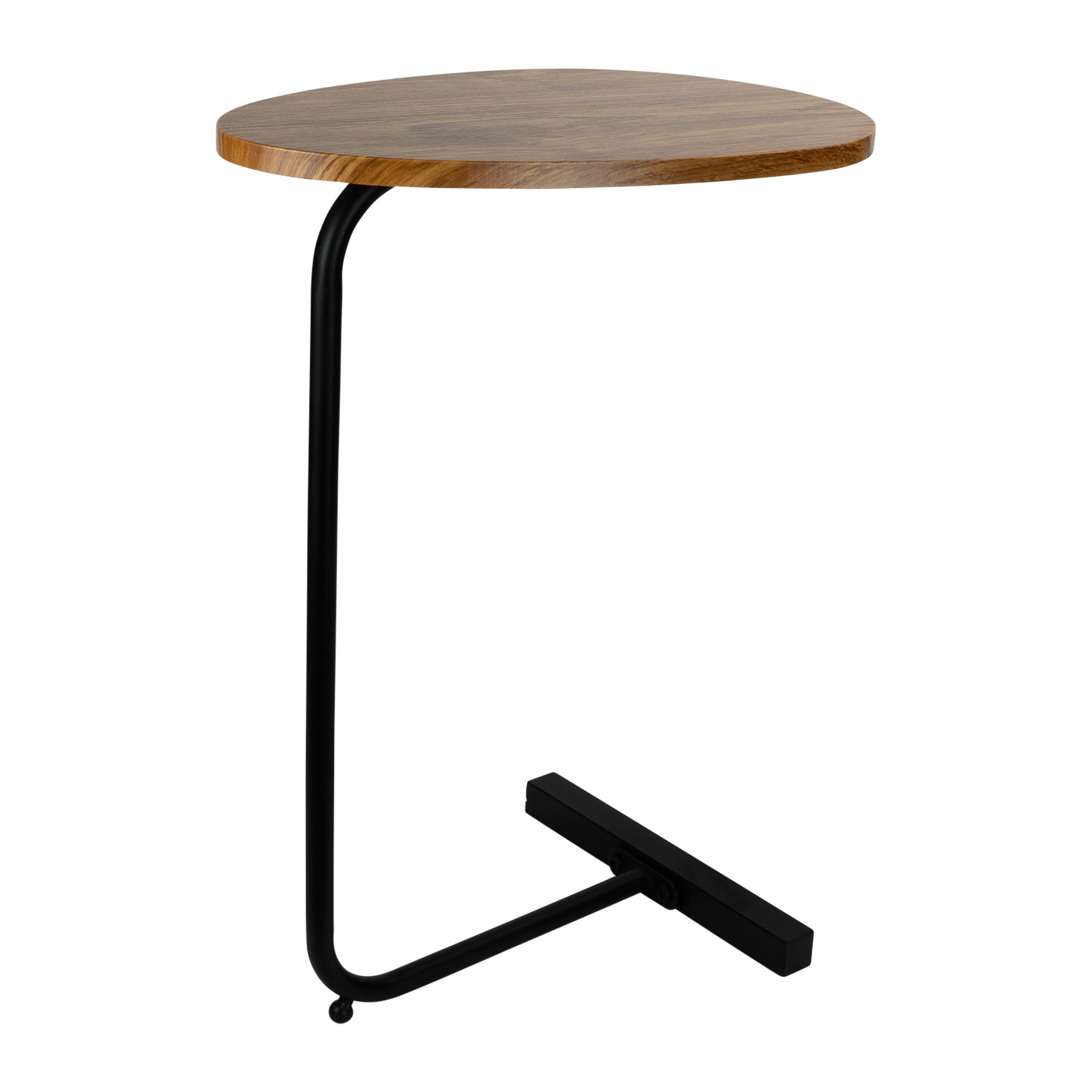 Bruine ovale bijzettafel QUVIO – Compact design voor elke zithoek